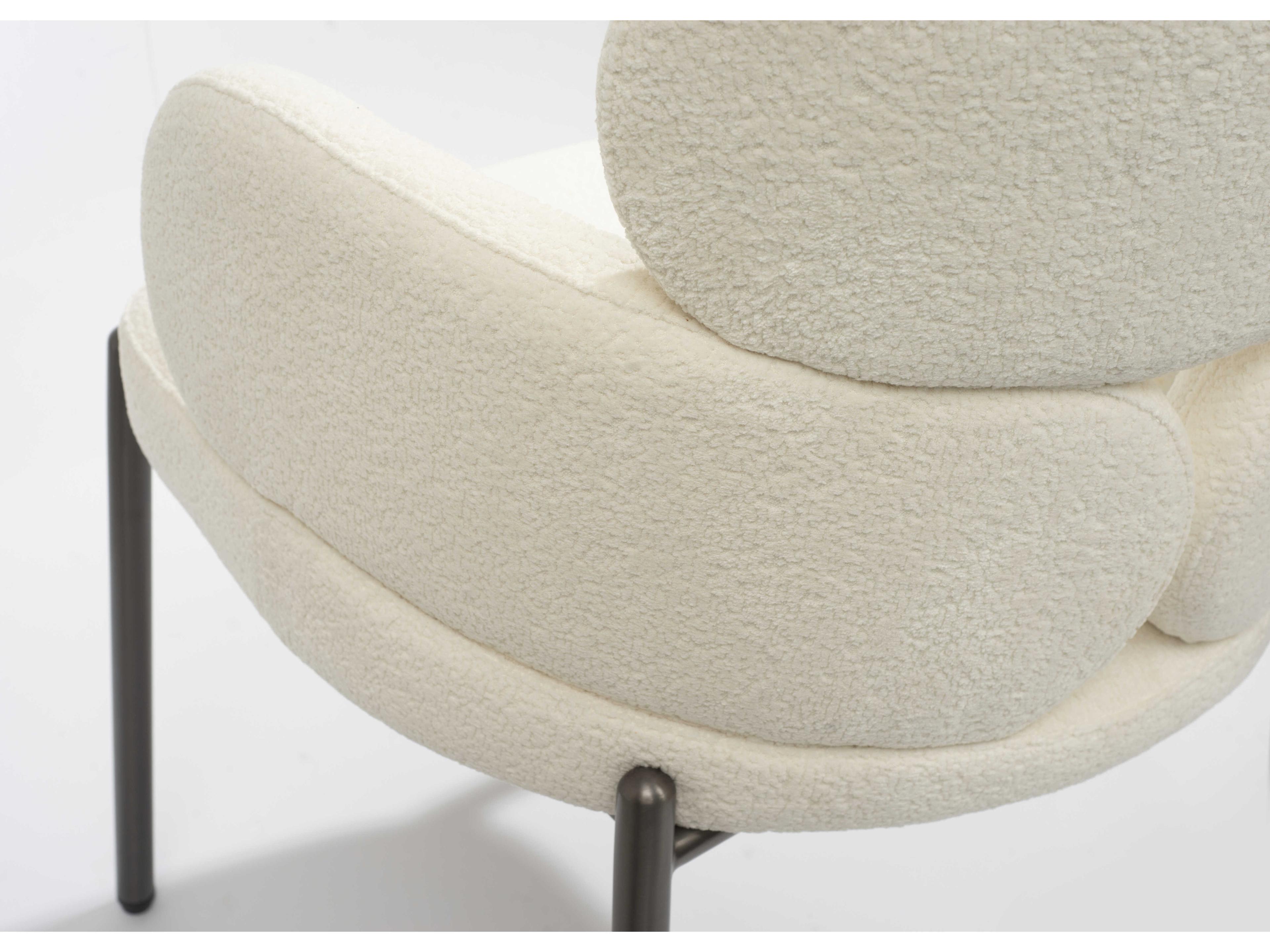 Whiteline Modern Living Adele White Upholstered Arm Dining Chair