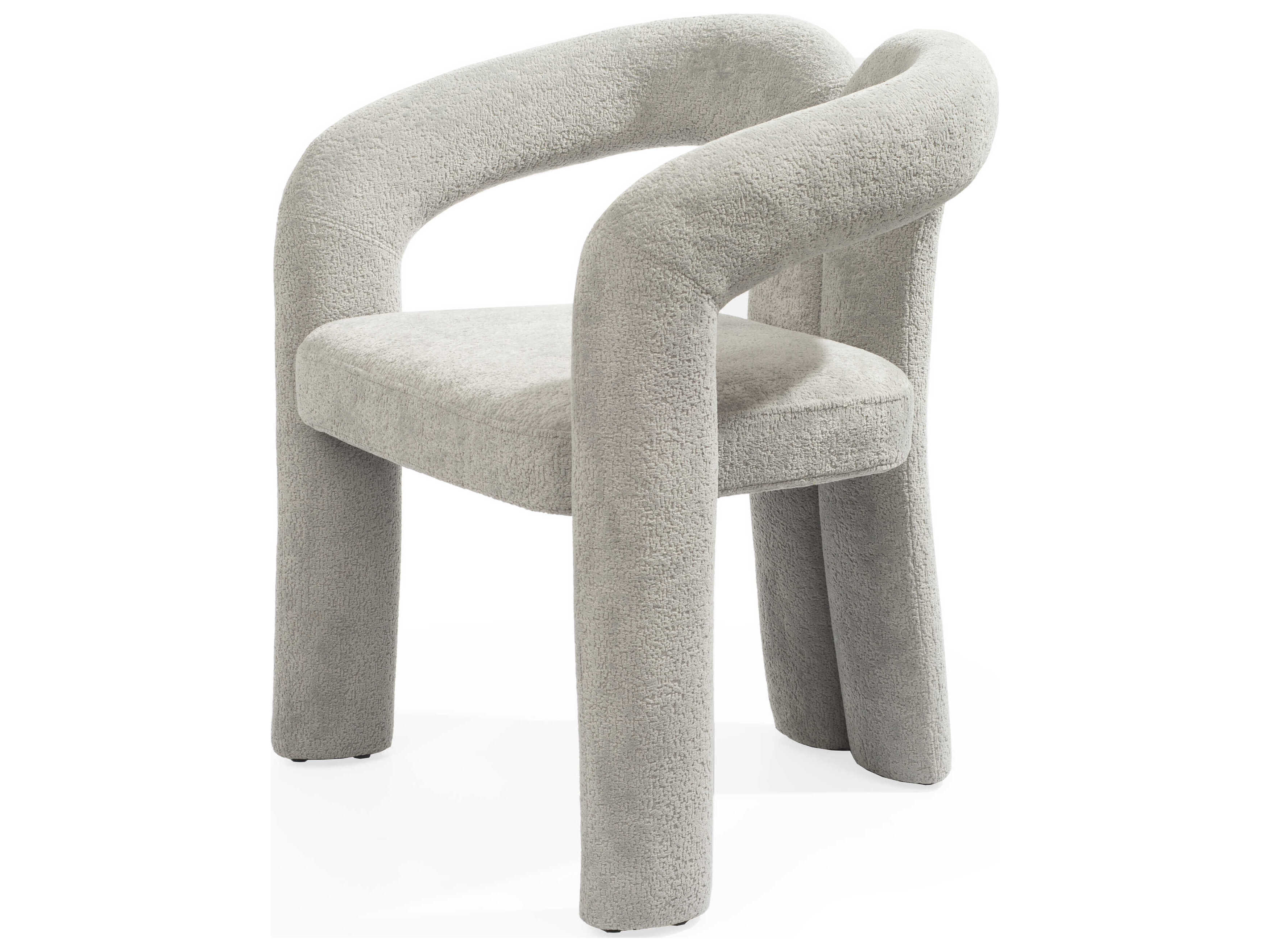 Whiteline Modern Living Mirage Gray Upholstered Arm Dining Chair