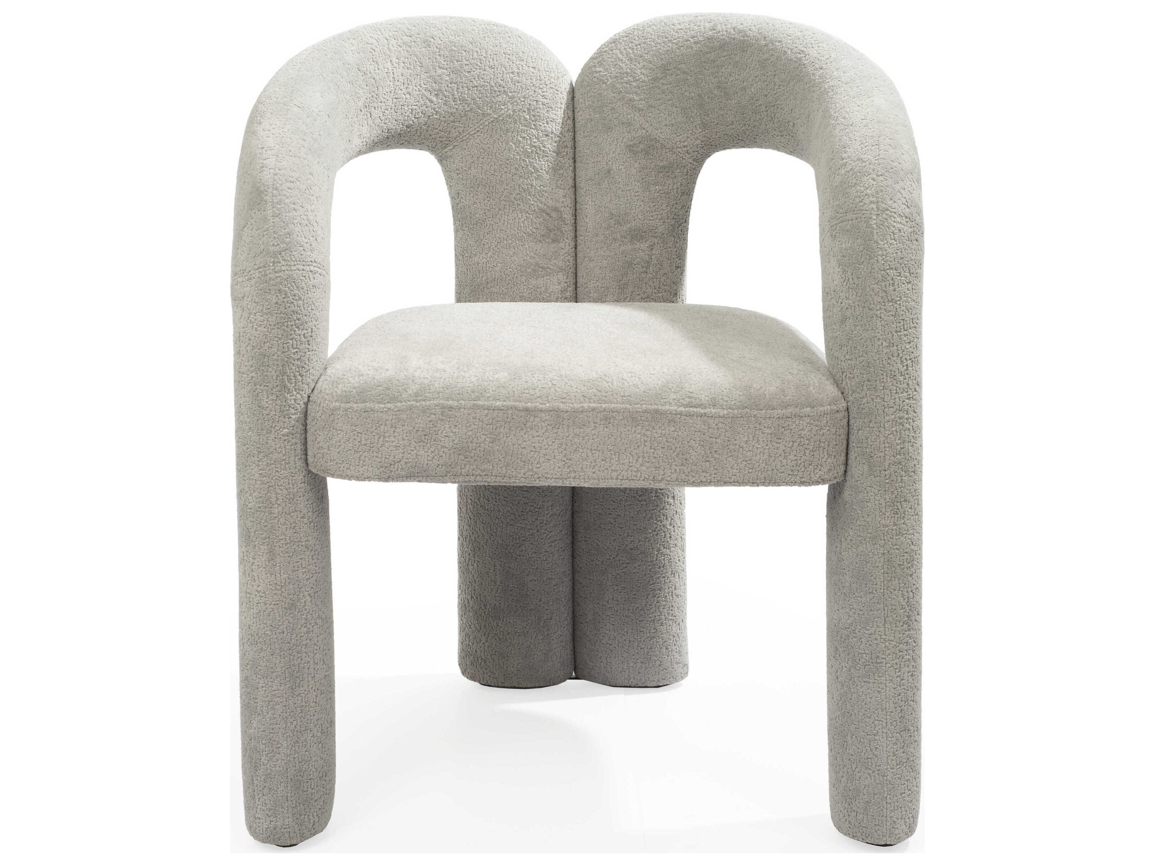 Whiteline Modern Living Mirage Gray Upholstered Arm Dining Chair