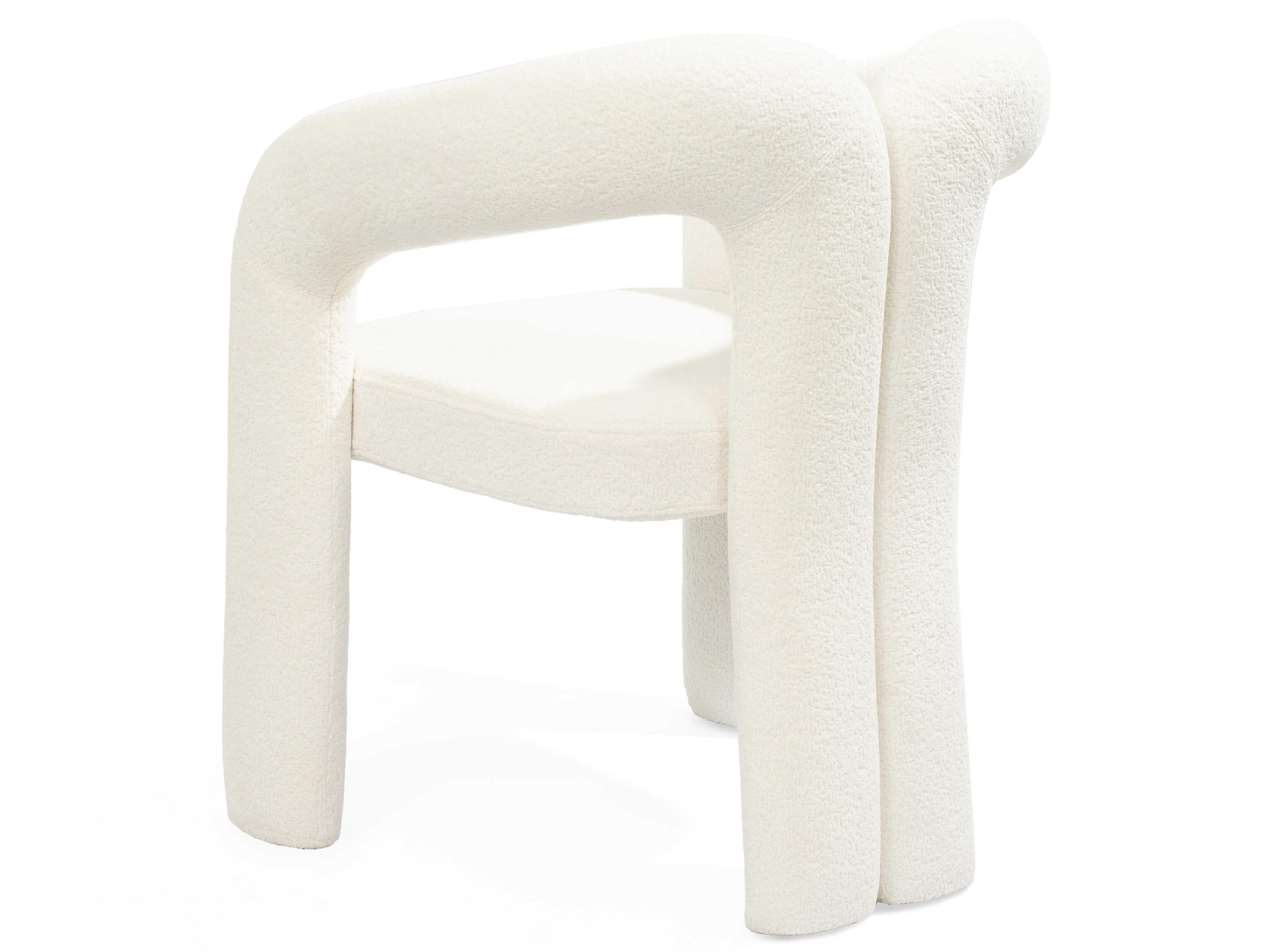 Whiteline Modern Living Mirage White Upholstered Arm Dining Chair