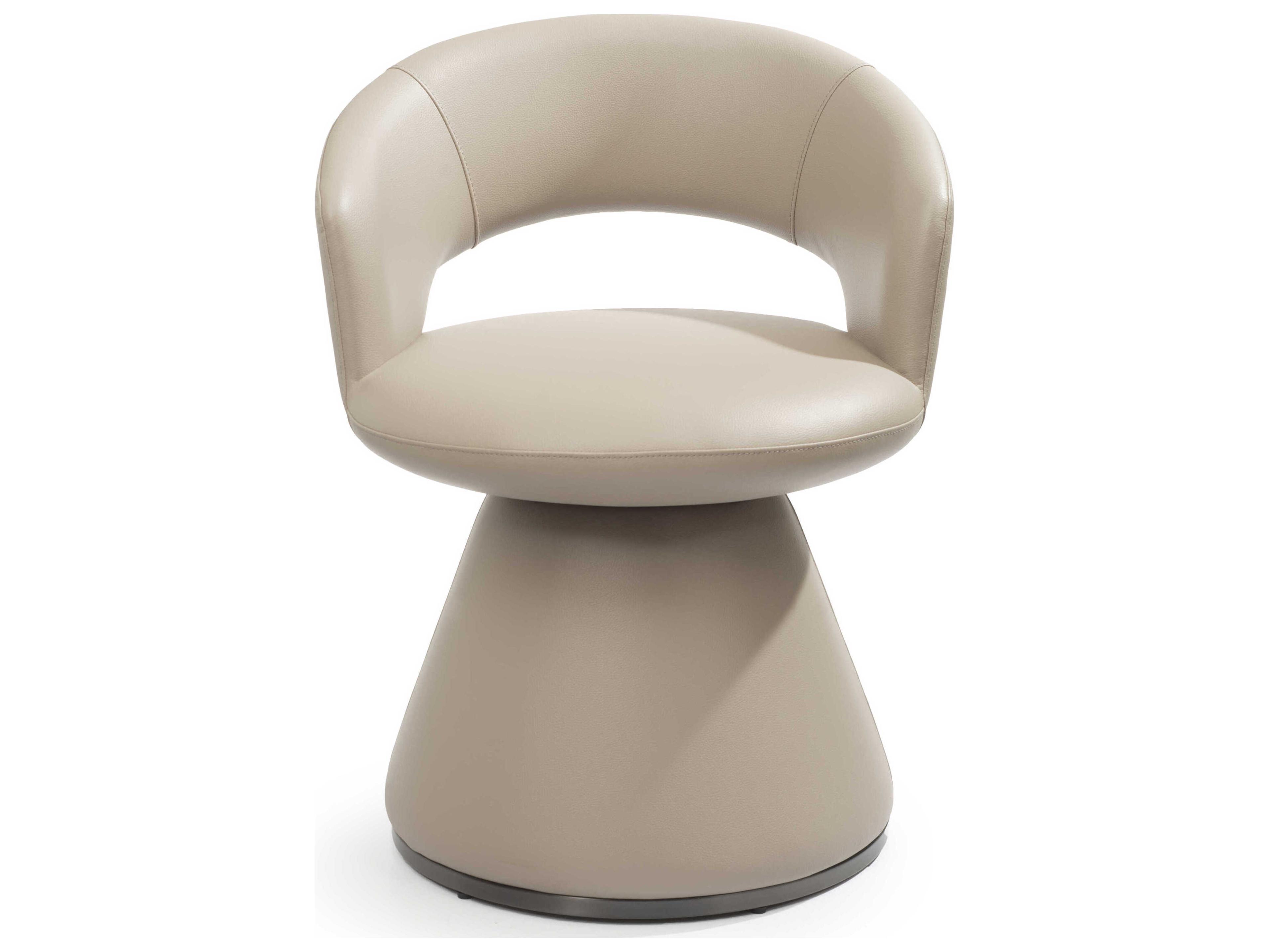 Whiteline Modern Living Portofino Beige Faux Leather Arm Dining Chair