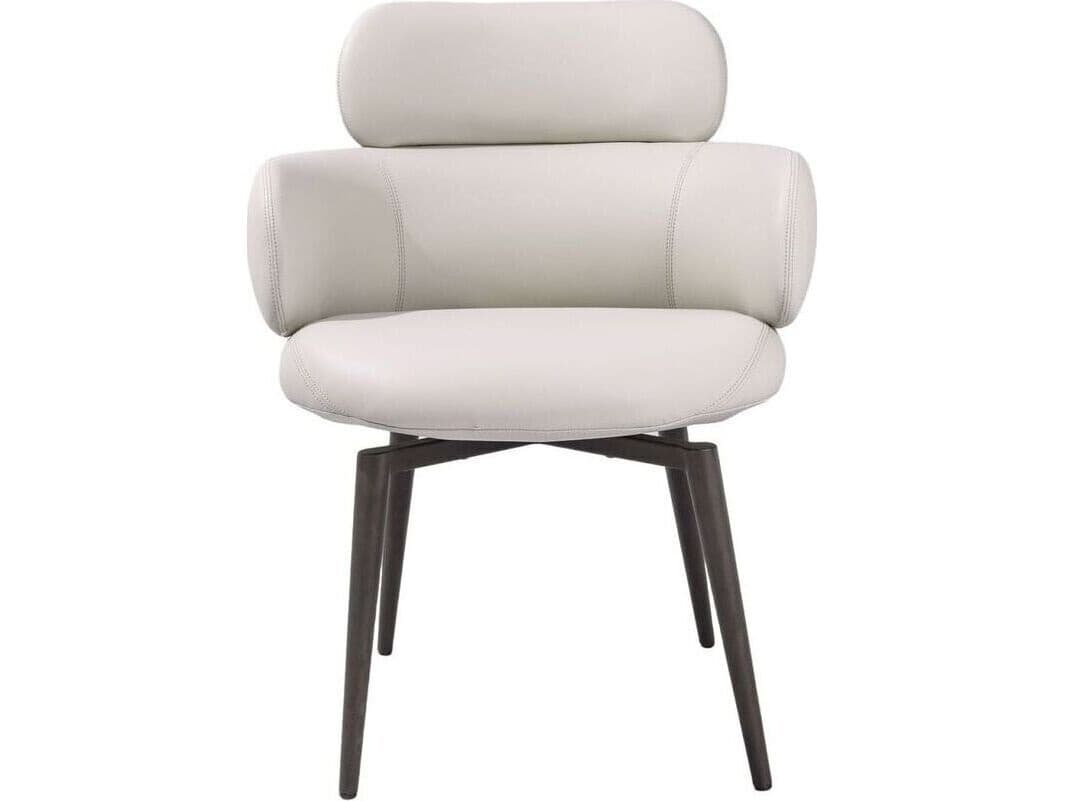 Whiteline Modern Living Como Gray Leather Armless Dining Chair