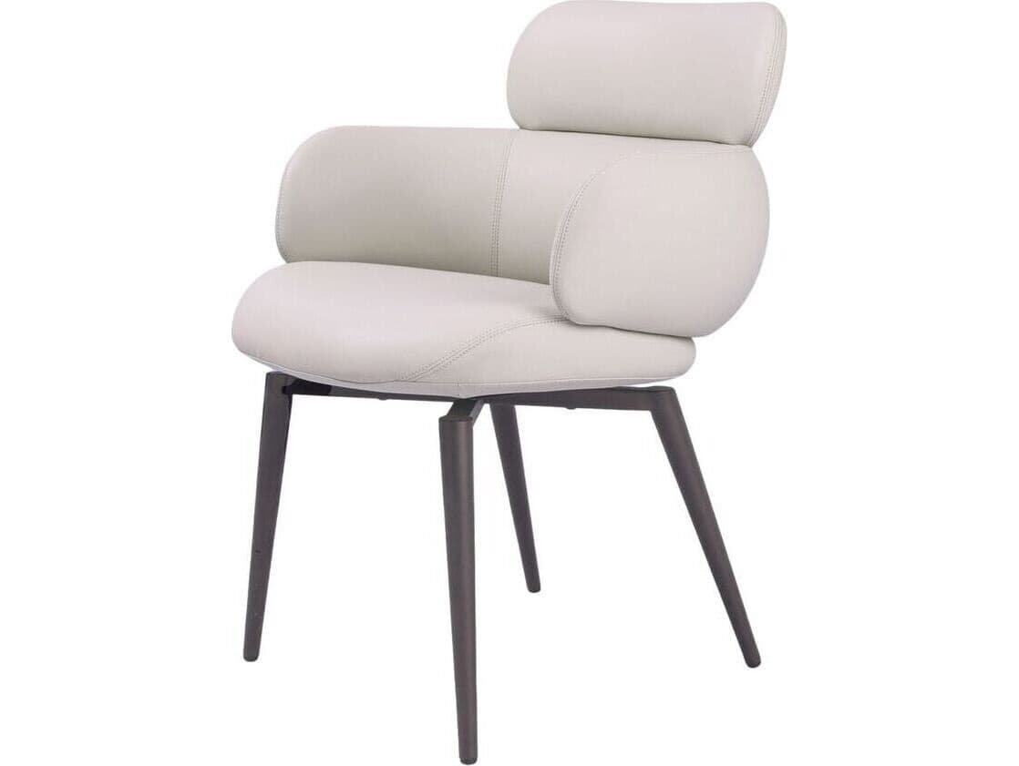 Whiteline Modern Living Como Gray Leather Armless Dining Chair