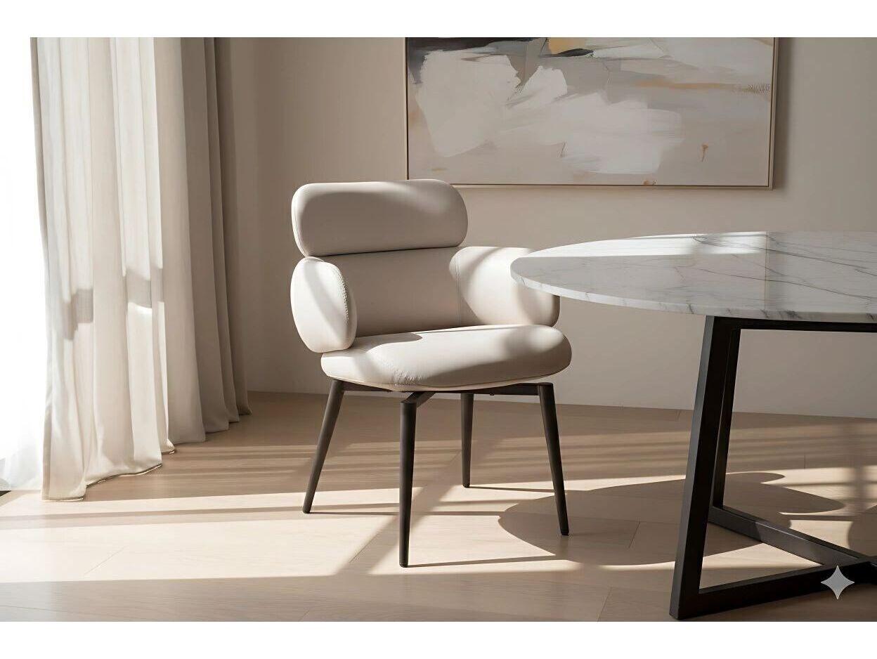 Whiteline Modern Living Como Gray Leather Armless Dining Chair