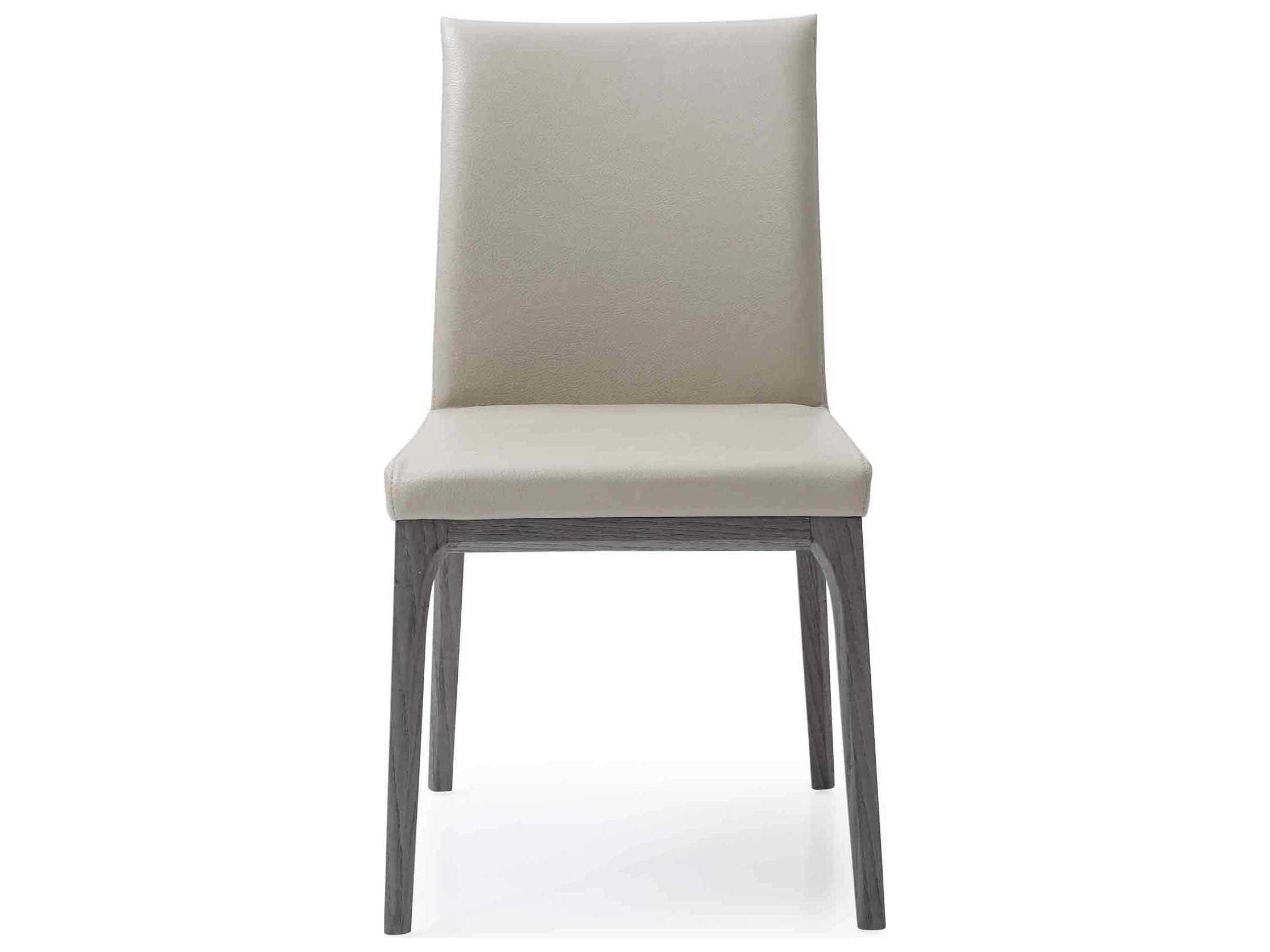Whiteline Modern Living Stella Oak Wood Beige Faux Leather Armless Dining Chair Set of 2