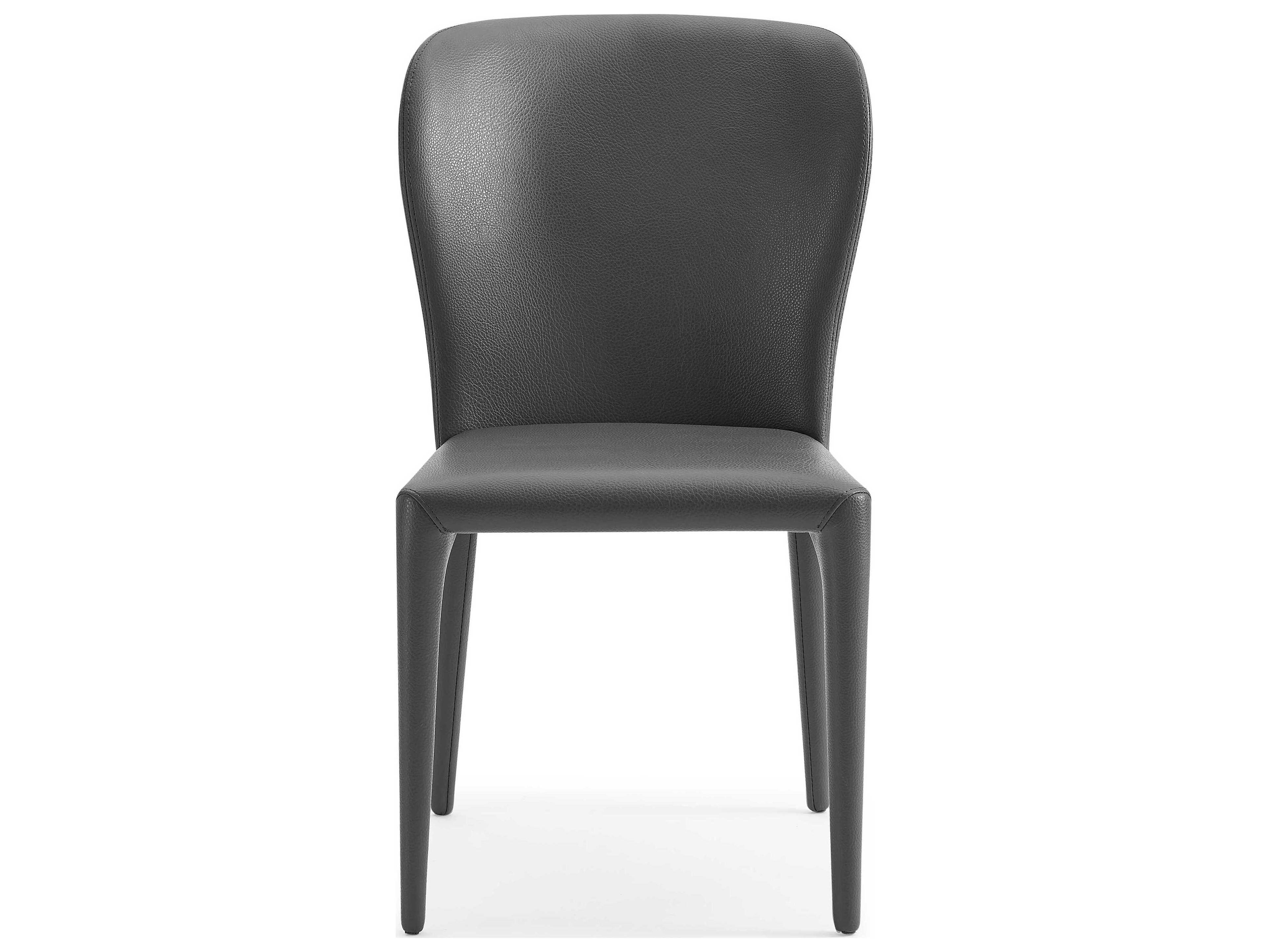 Whiteline Modern Living Hazel Gray Faux Leather Armless Dining Chair Set of 2