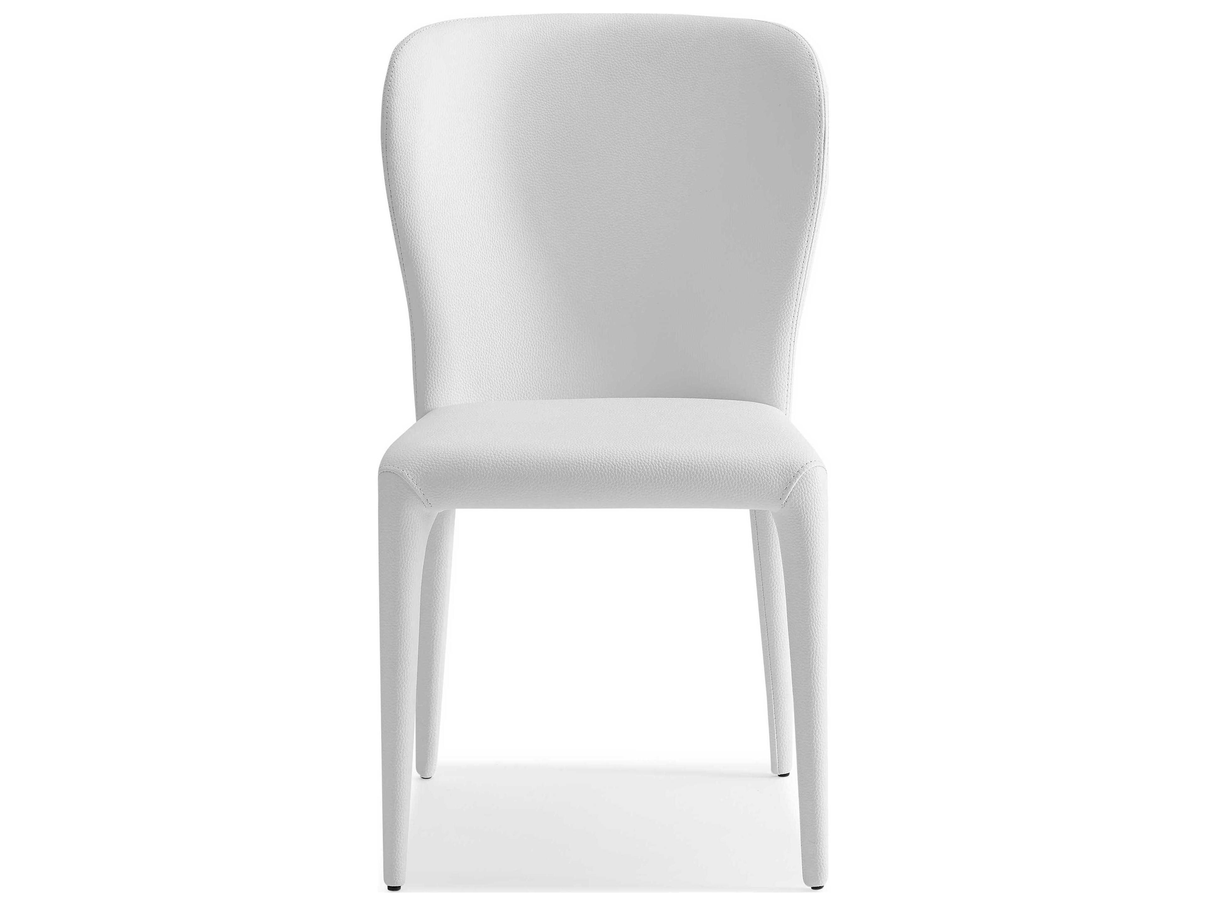 Whiteline Modern Living Hazel White Faux Leather Armless Dining Chair Set of 2