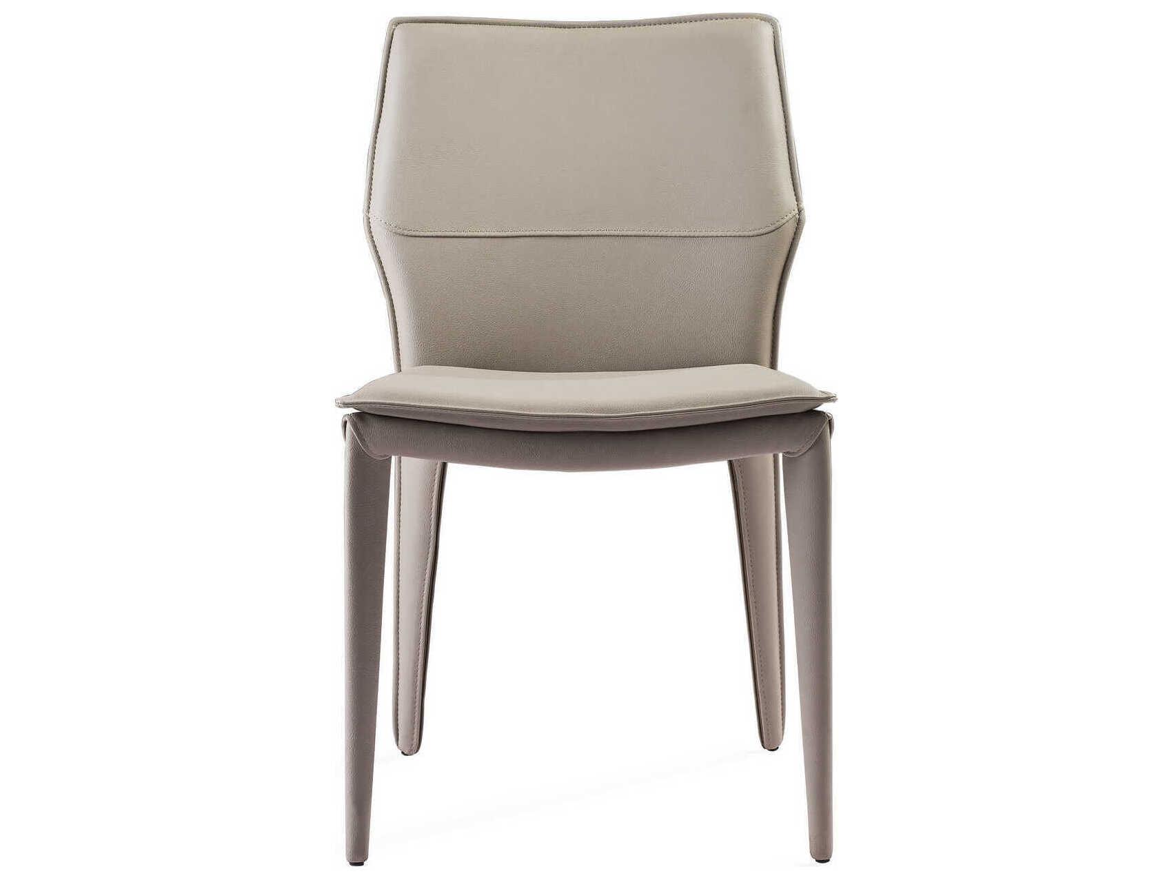 Whiteline Modern Living Miranda Gray Faux Leather Armless Dining Chair Set of 2