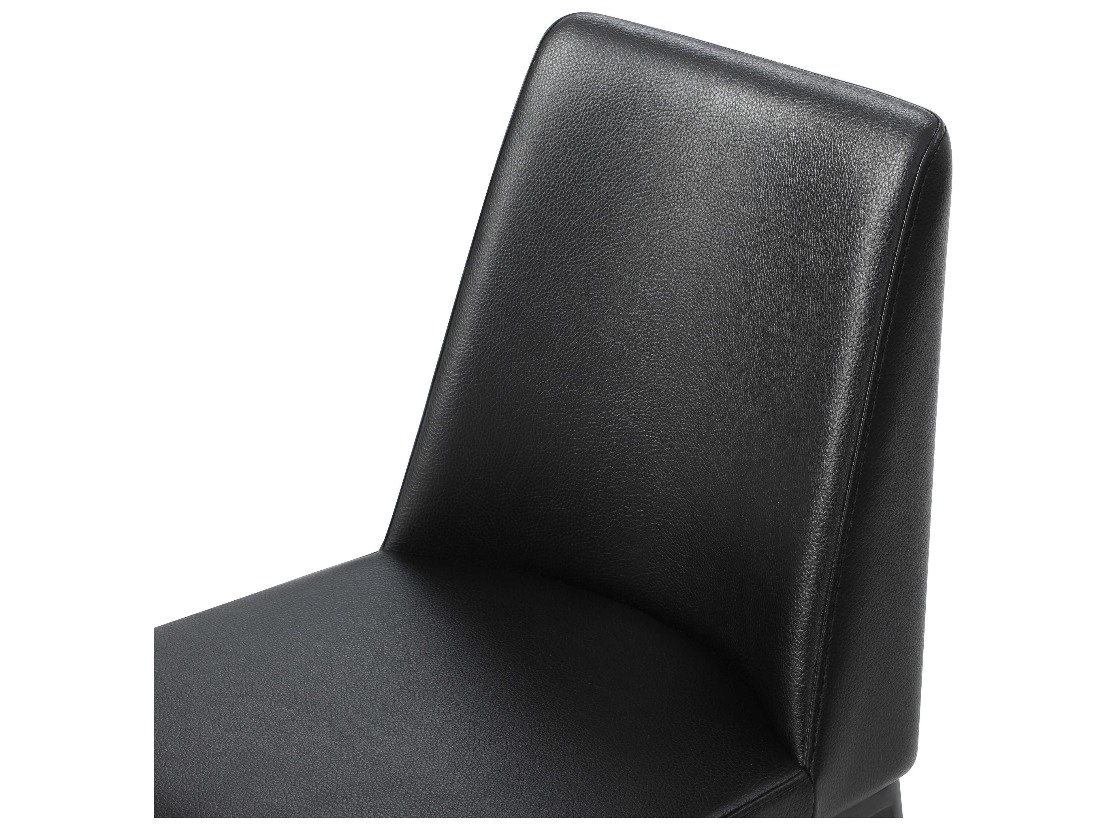 Whiteline Modern Living Carrie Black Faux Leather Armless Dining Chair
