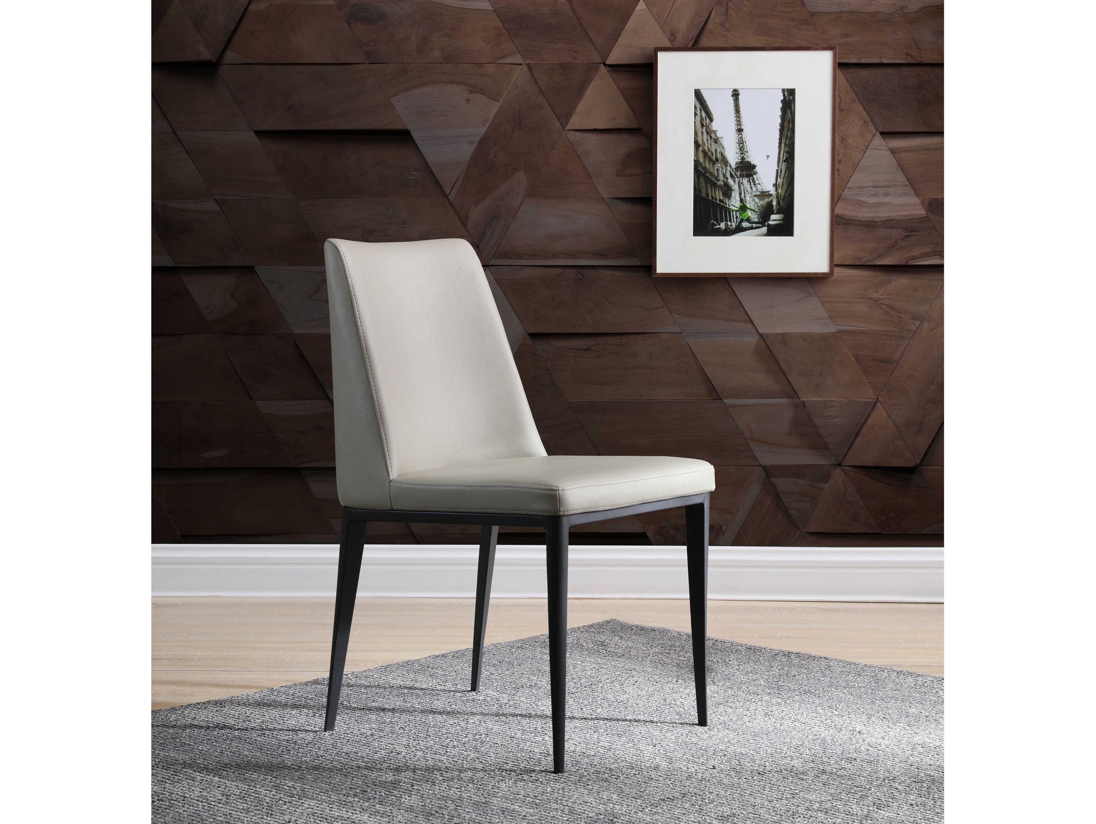 Whiteline Modern Living Carrie Gray Faux Leather Armless Dining Chair