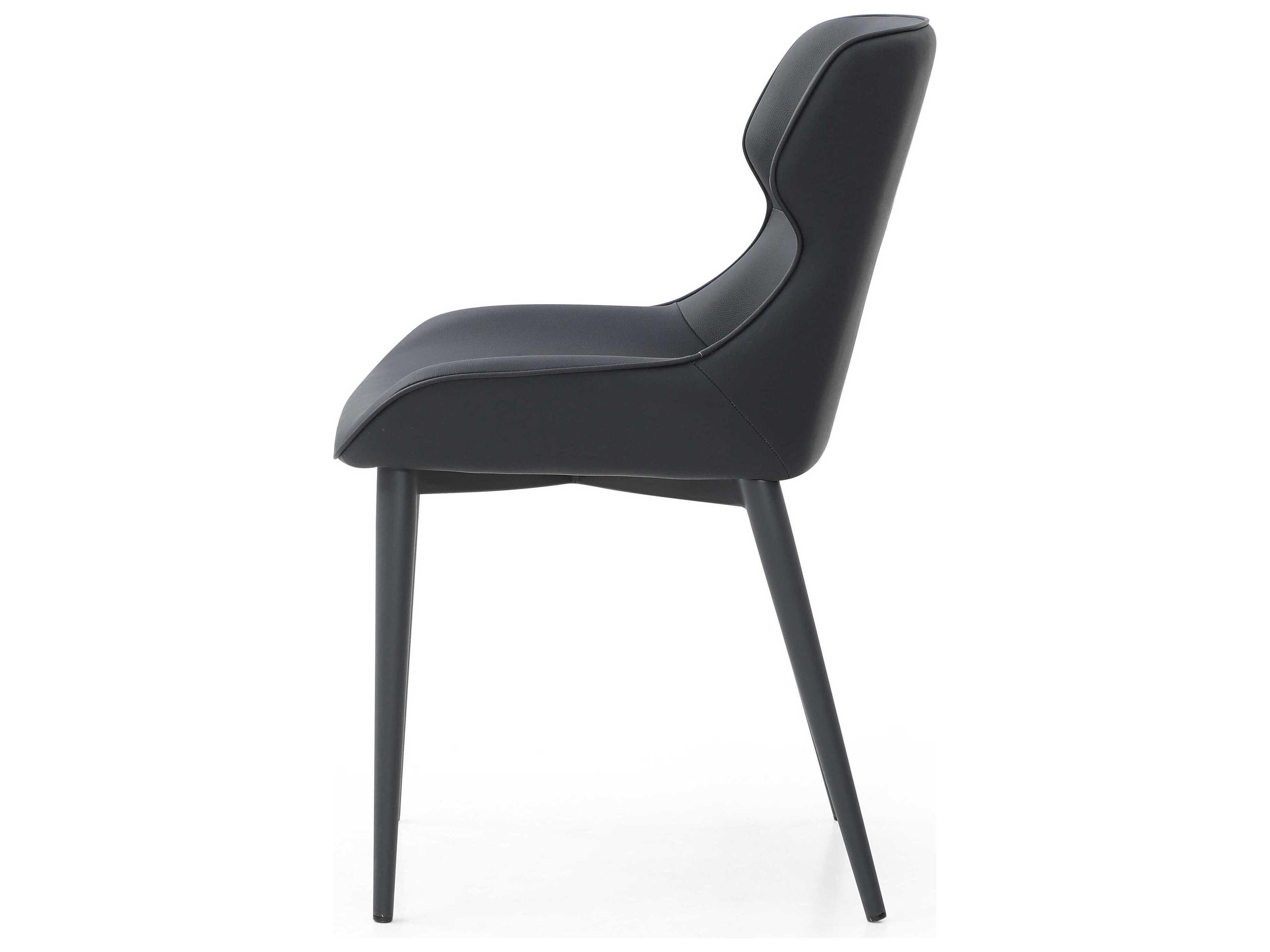 Whiteline Modern Living Morocco Black Faux Leather Armless Dining Chair