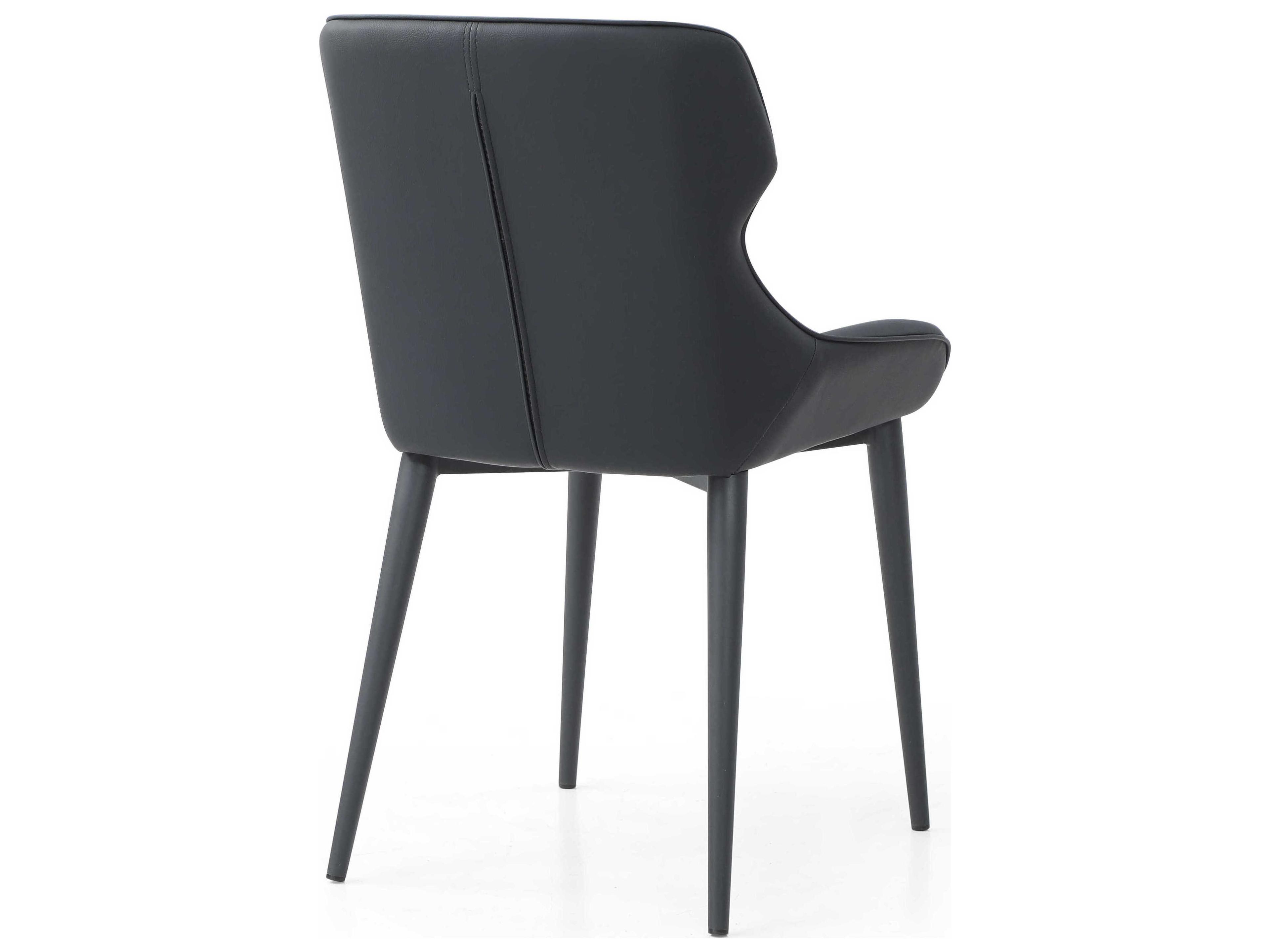 Whiteline Modern Living Morocco Black Faux Leather Armless Dining Chair