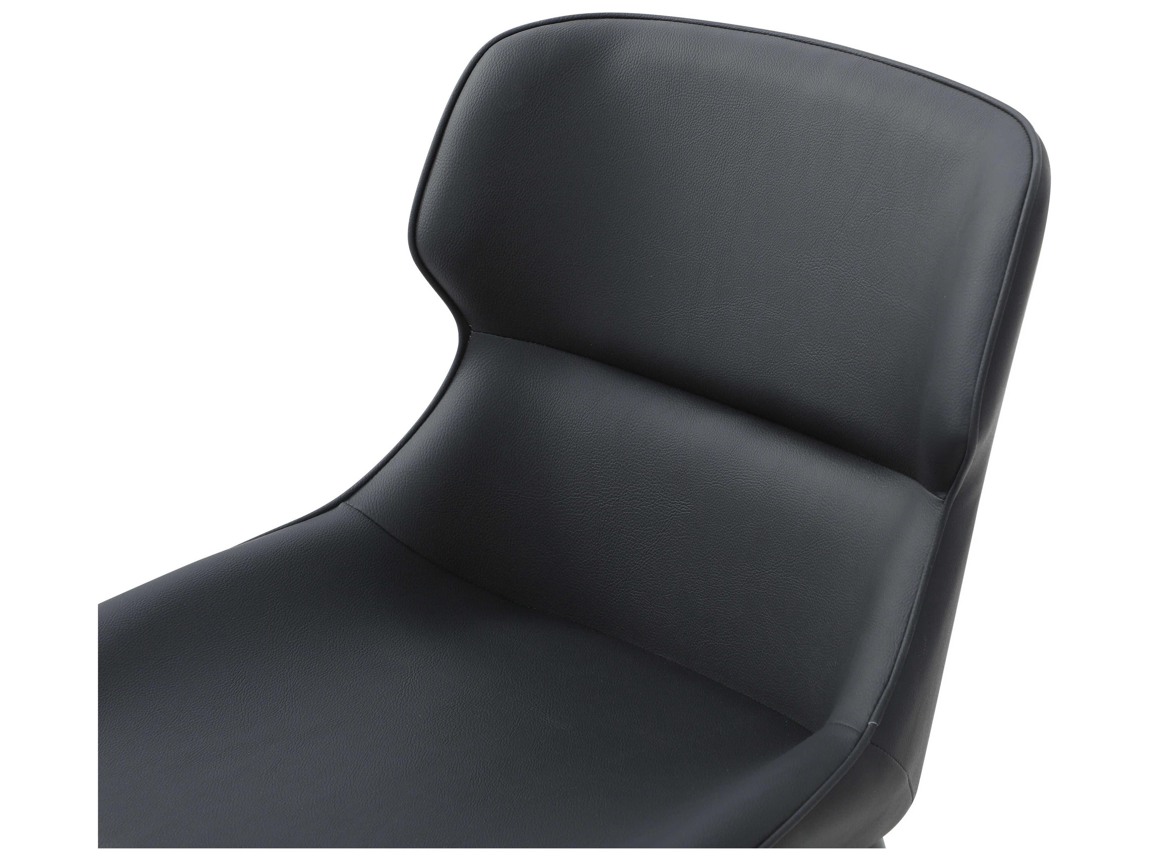 Whiteline Modern Living Morocco Black Faux Leather Armless Dining Chair