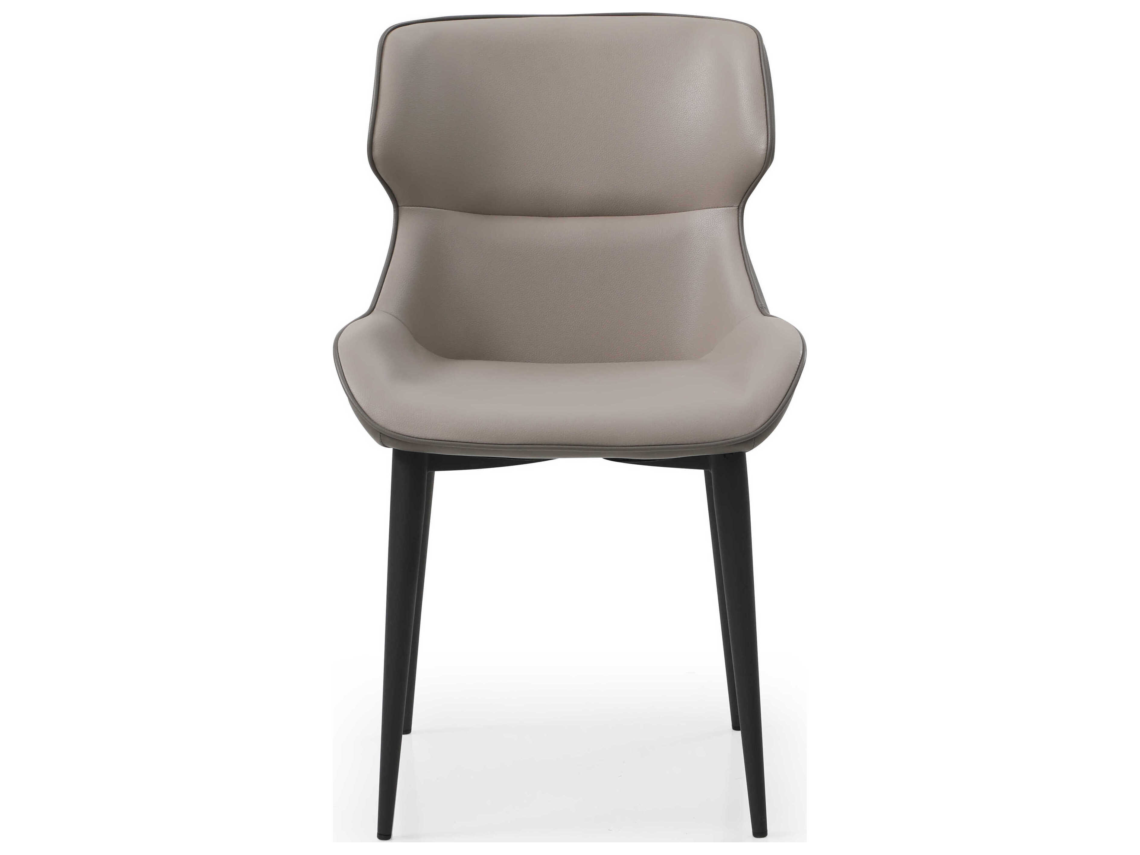 Whiteline Modern Living Morocco Gray Faux Leather Armless Dining Chair