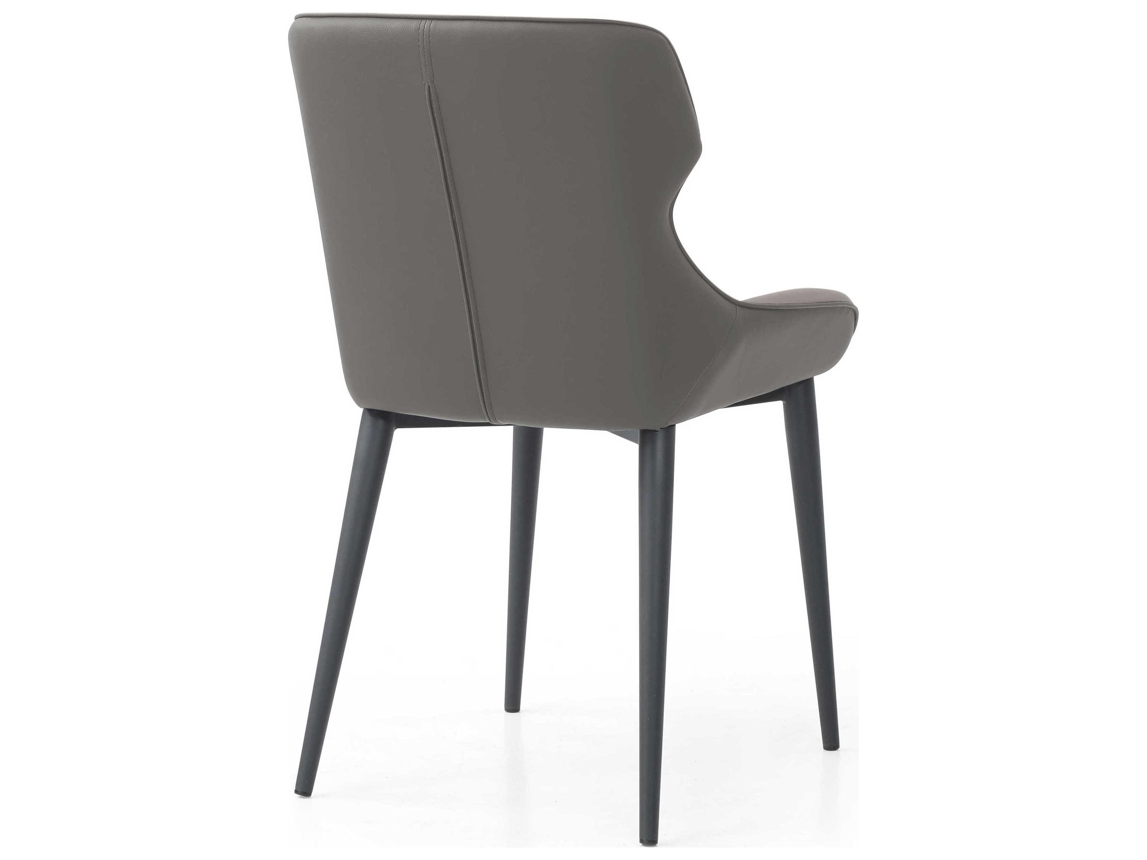 Whiteline Modern Living Morocco Gray Faux Leather Armless Dining Chair