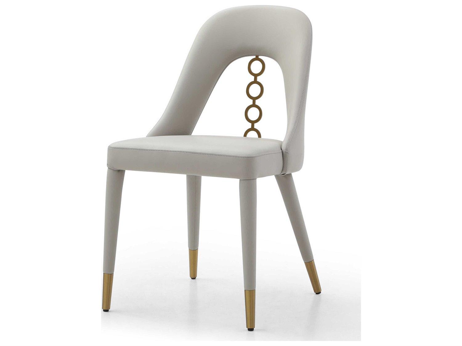 Whiteline Modern Living Liza Gray Faux Leather Armless Dining Chair Set of 2