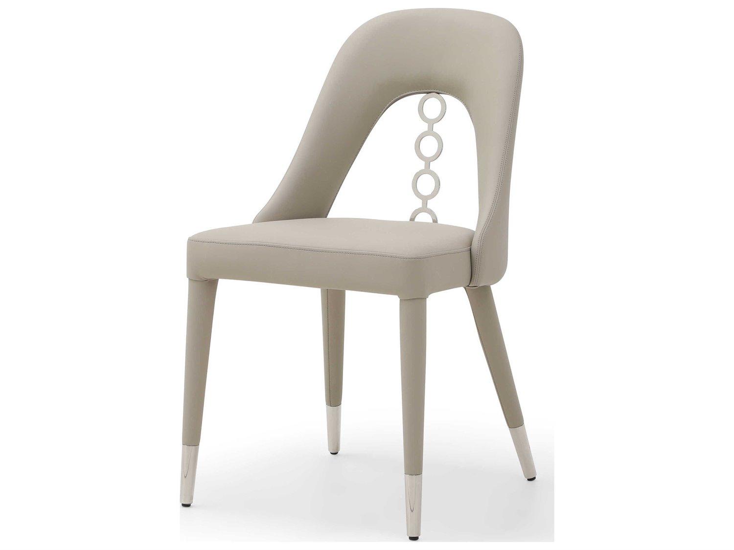 Whiteline Modern Living Liza Gray Faux Leather Armless Dining Chair Set of 2