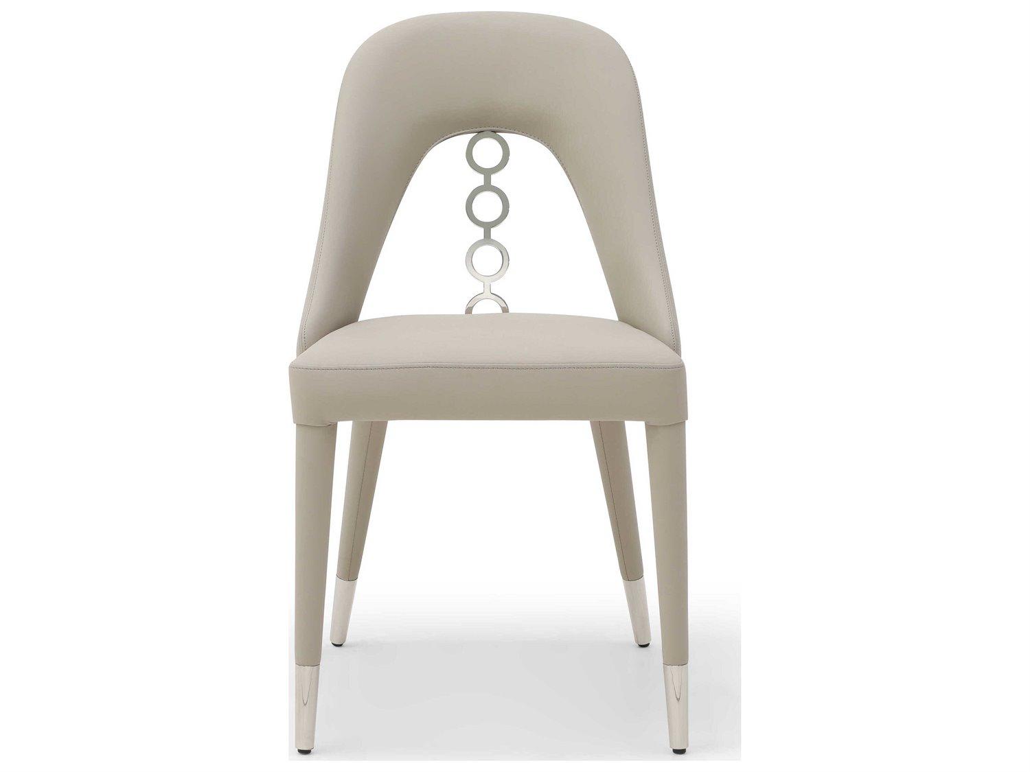 Whiteline Modern Living Liza Gray Faux Leather Armless Dining Chair Set of 2