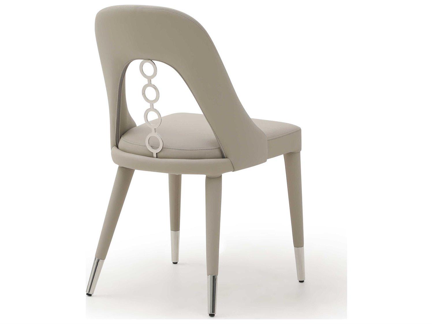 Whiteline Modern Living Liza Gray Faux Leather Armless Dining Chair Set of 2