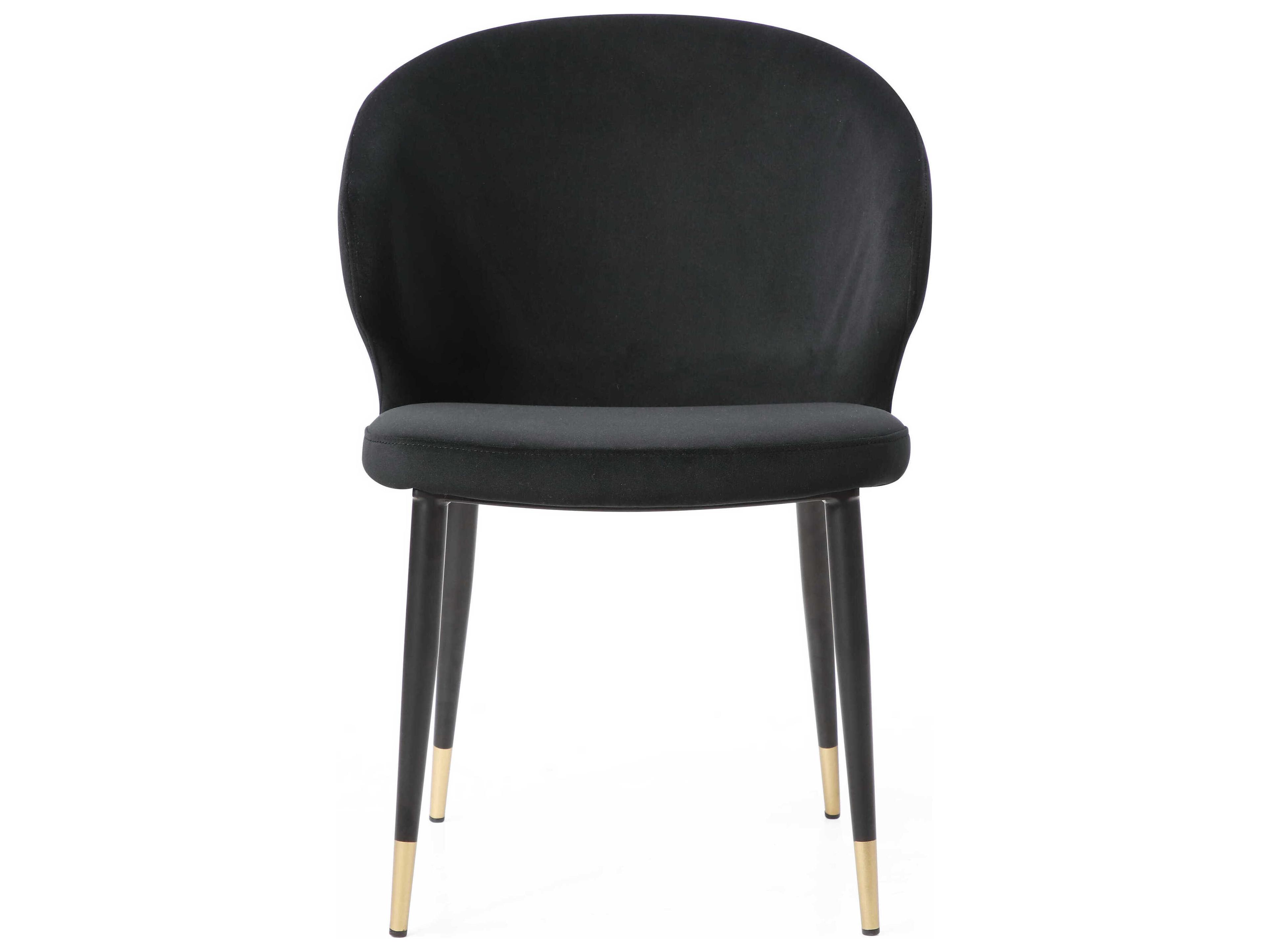 Whiteline Modern Living Gracie Black Velvet Upholstered Armless Dining Chair