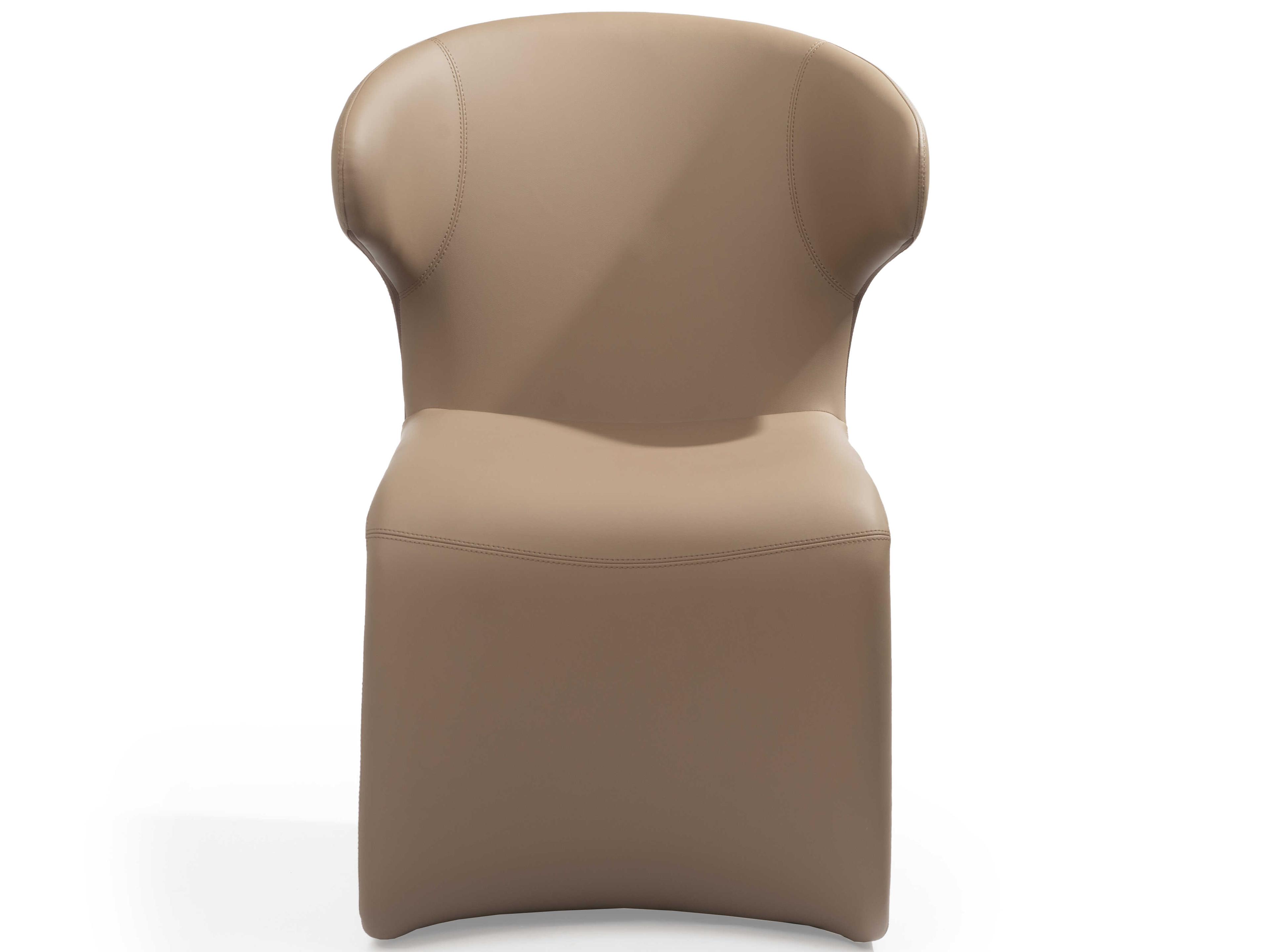 Whiteline Modern Living Elena Brown Faux Leather Arm Dining Chair