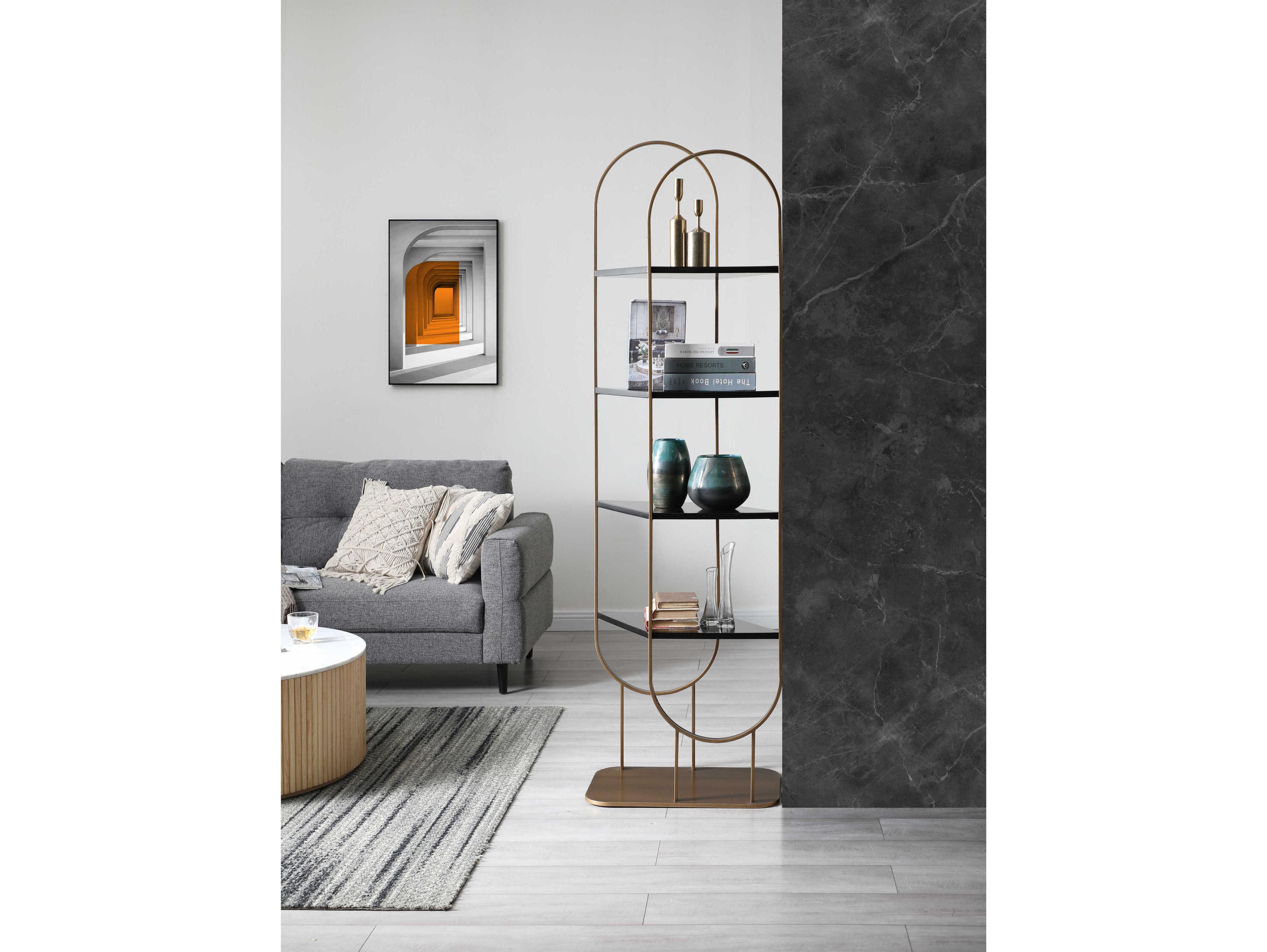 Whiteline Modern Living Koda Bronze Bookcase
