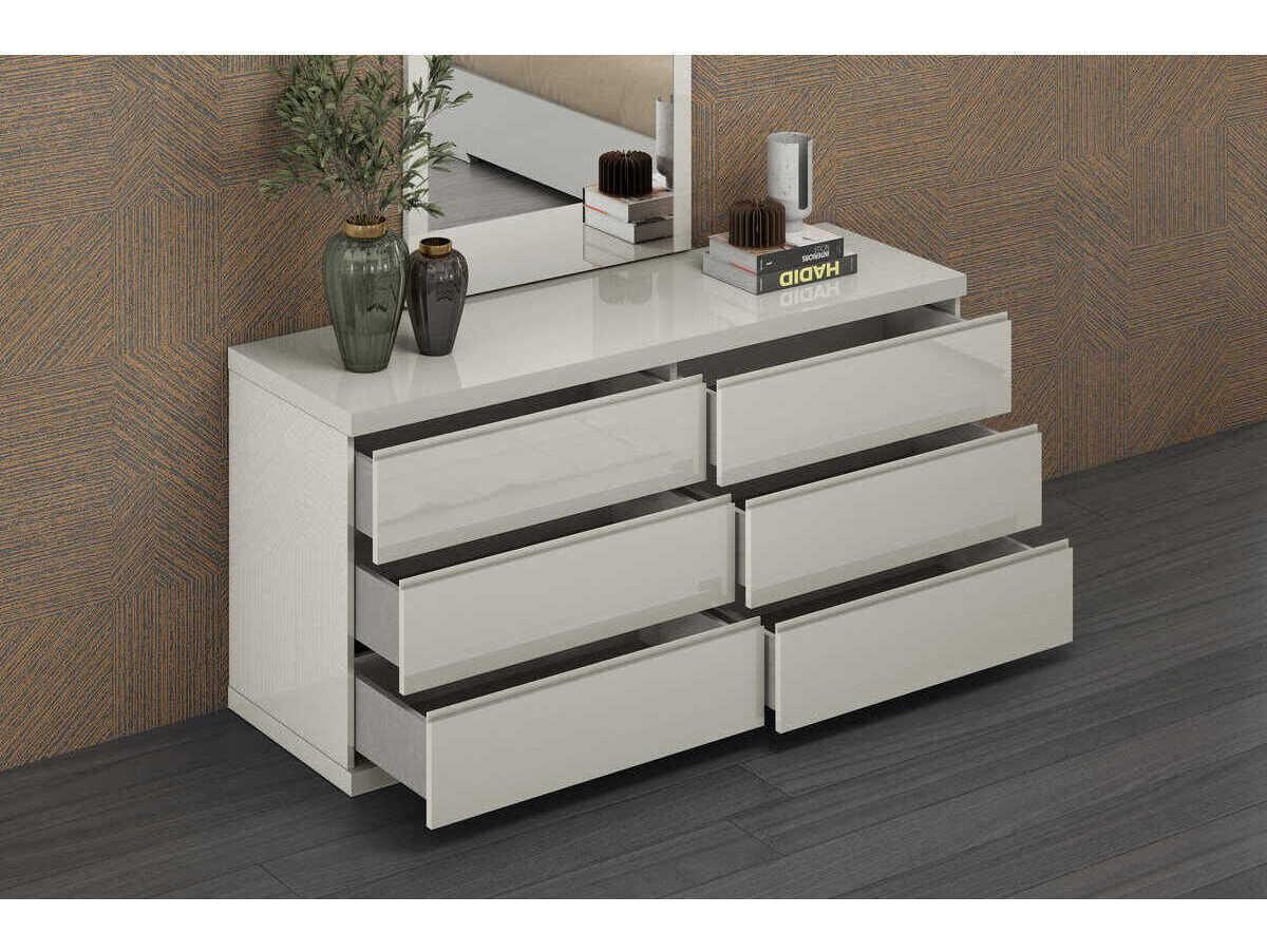 Whiteline Modern Living Anna 6-Drawers Gray Double Dresser