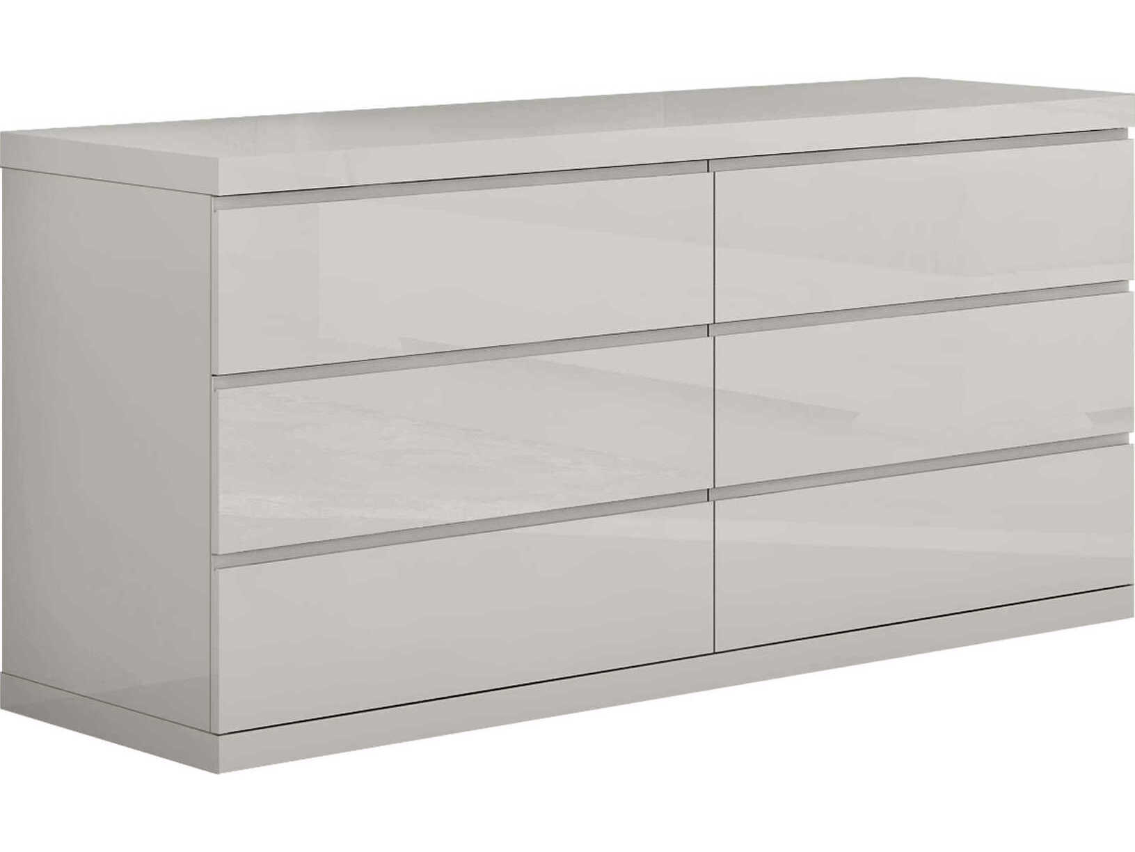 Whiteline Modern Living Anna 6-Drawers Gray Double Dresser