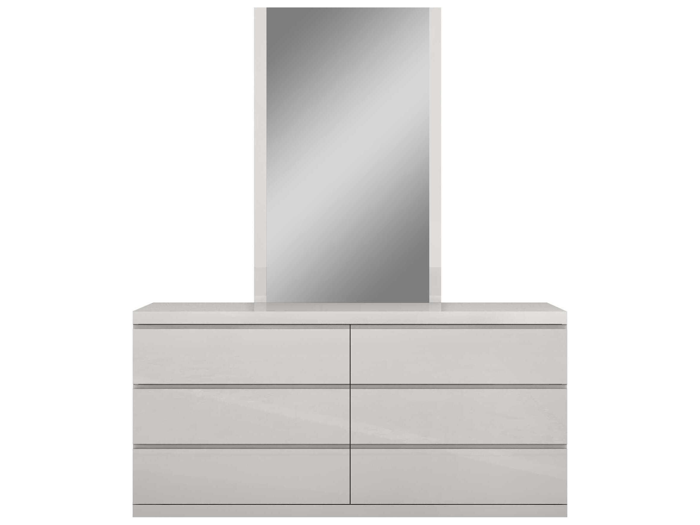 Whiteline Modern Living Anna 6-Drawers Gray Double Dresser