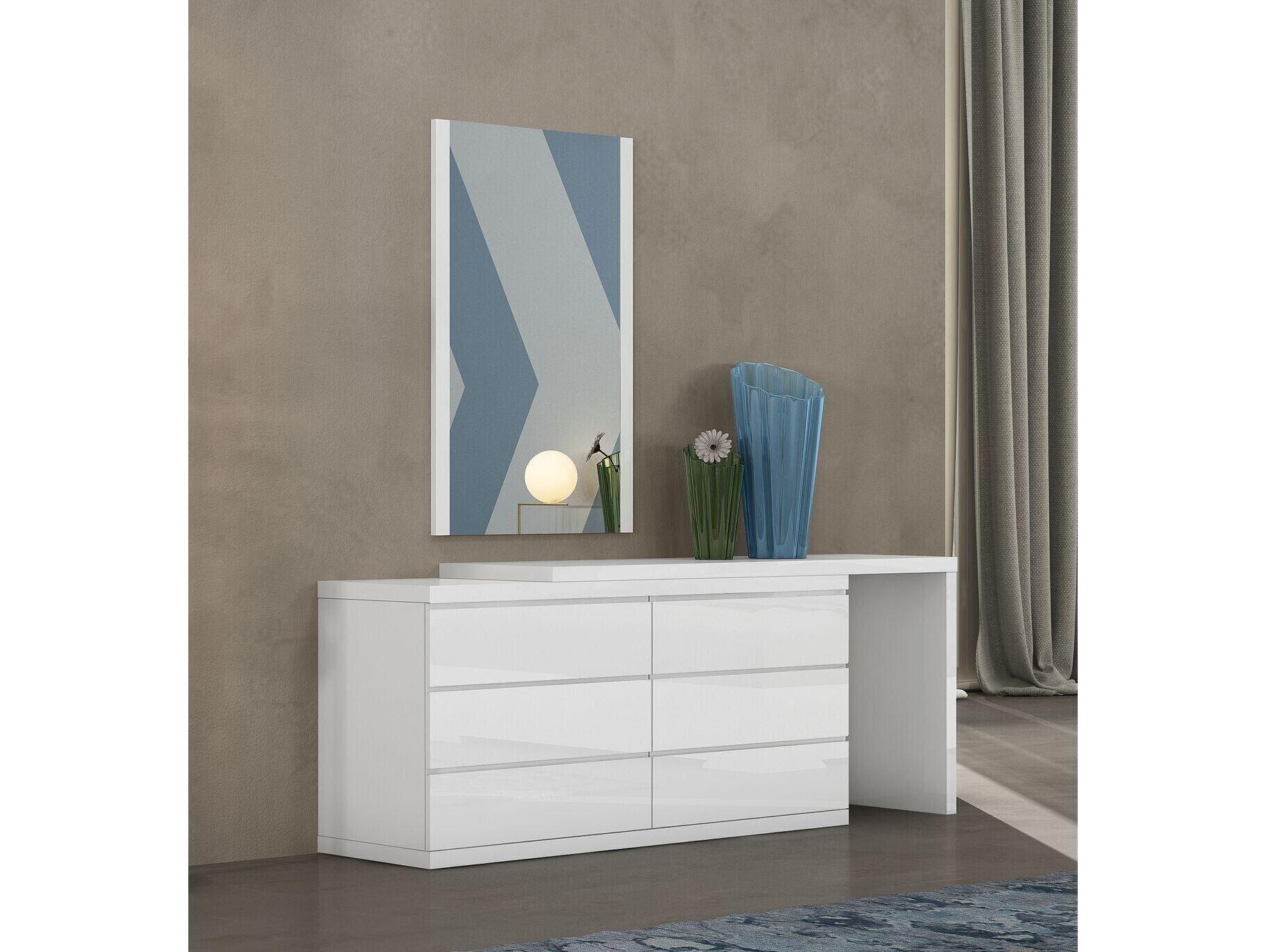 Whiteline Modern Living Anna 6-Drawers Oak Wood Double Dresser
