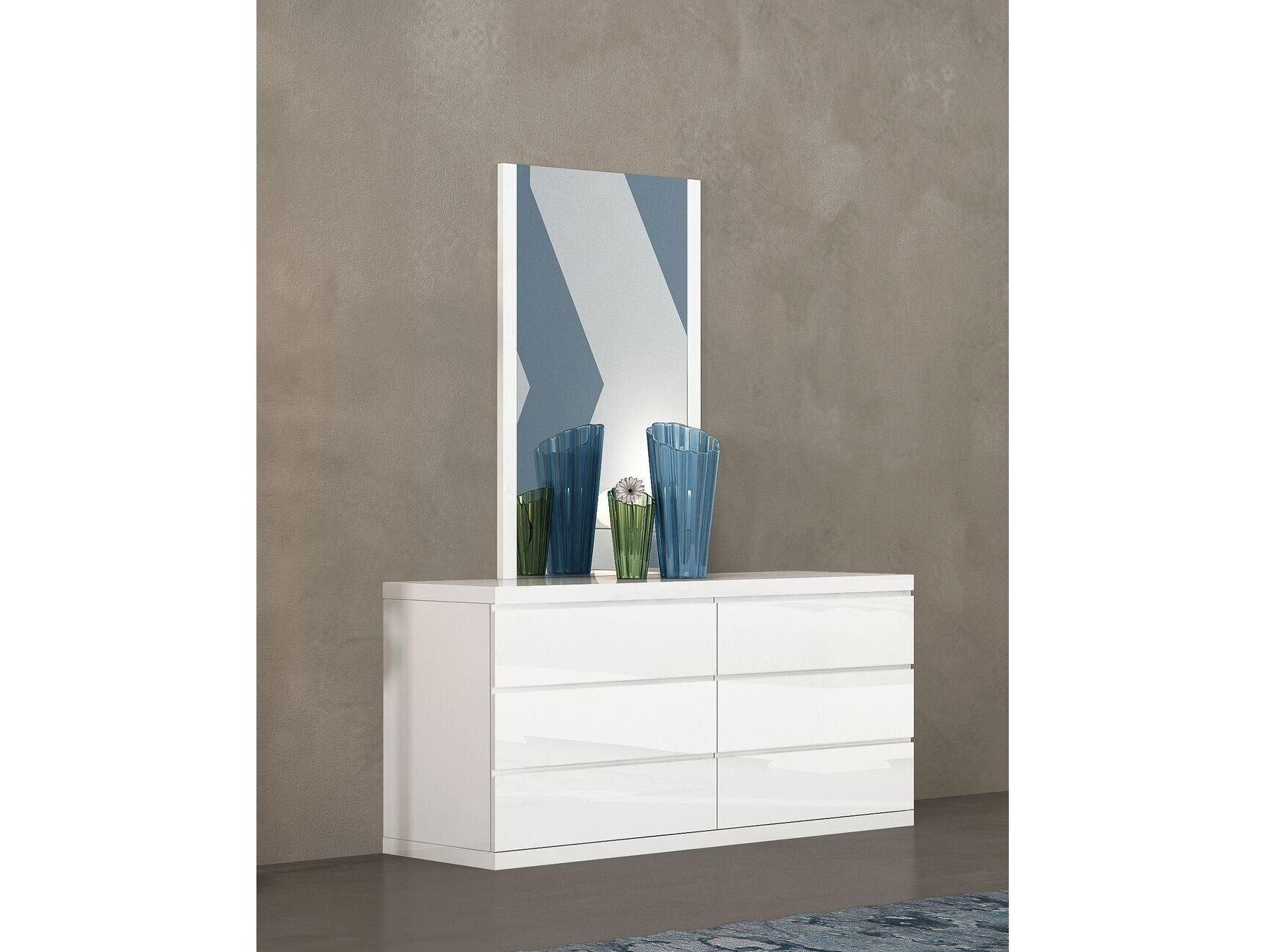 Whiteline Modern Living Anna 6-Drawers Oak Wood Double Dresser