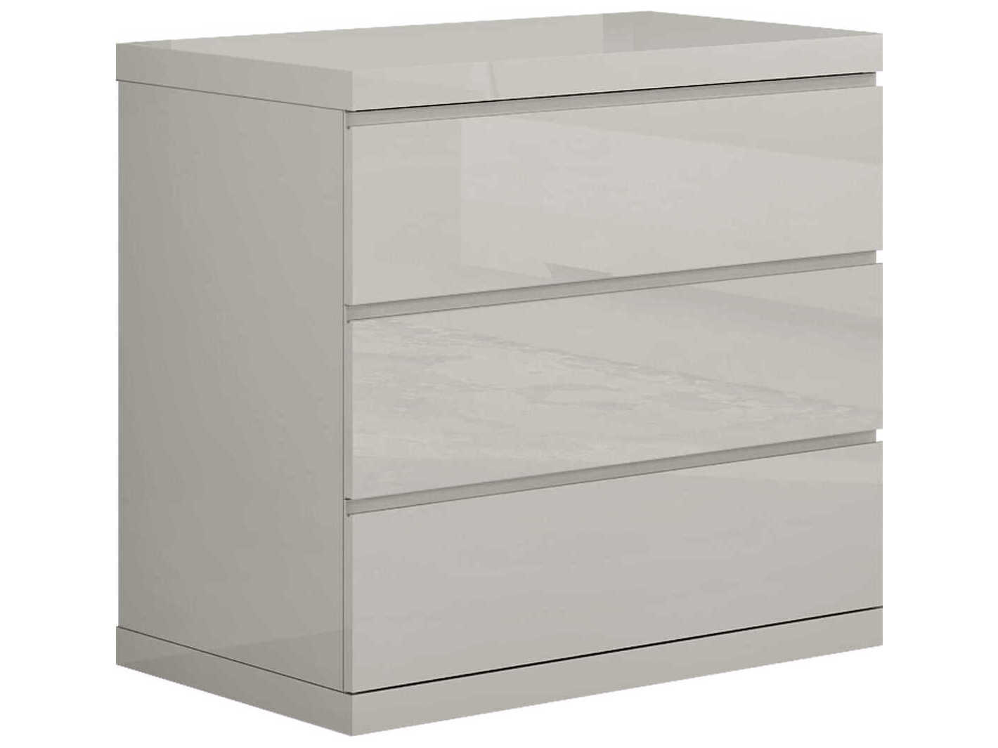 Whiteline Modern Living Anna 3-Drawers Gray Nightstand