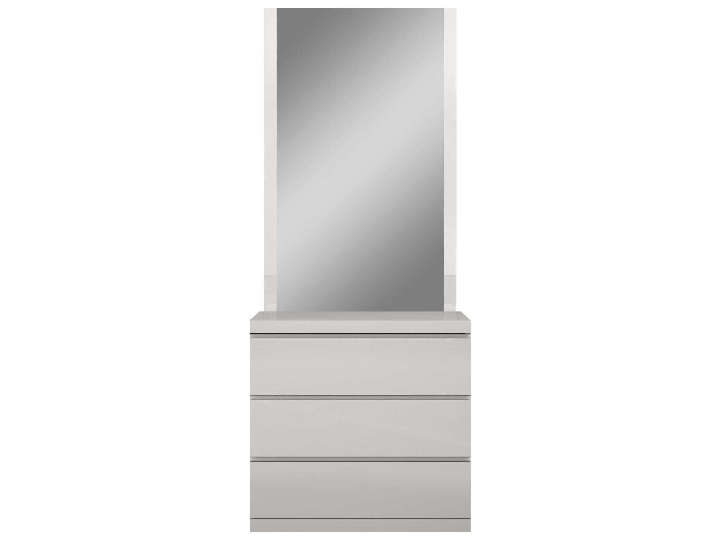Whiteline Modern Living Anna 3-Drawers Gray Nightstand
