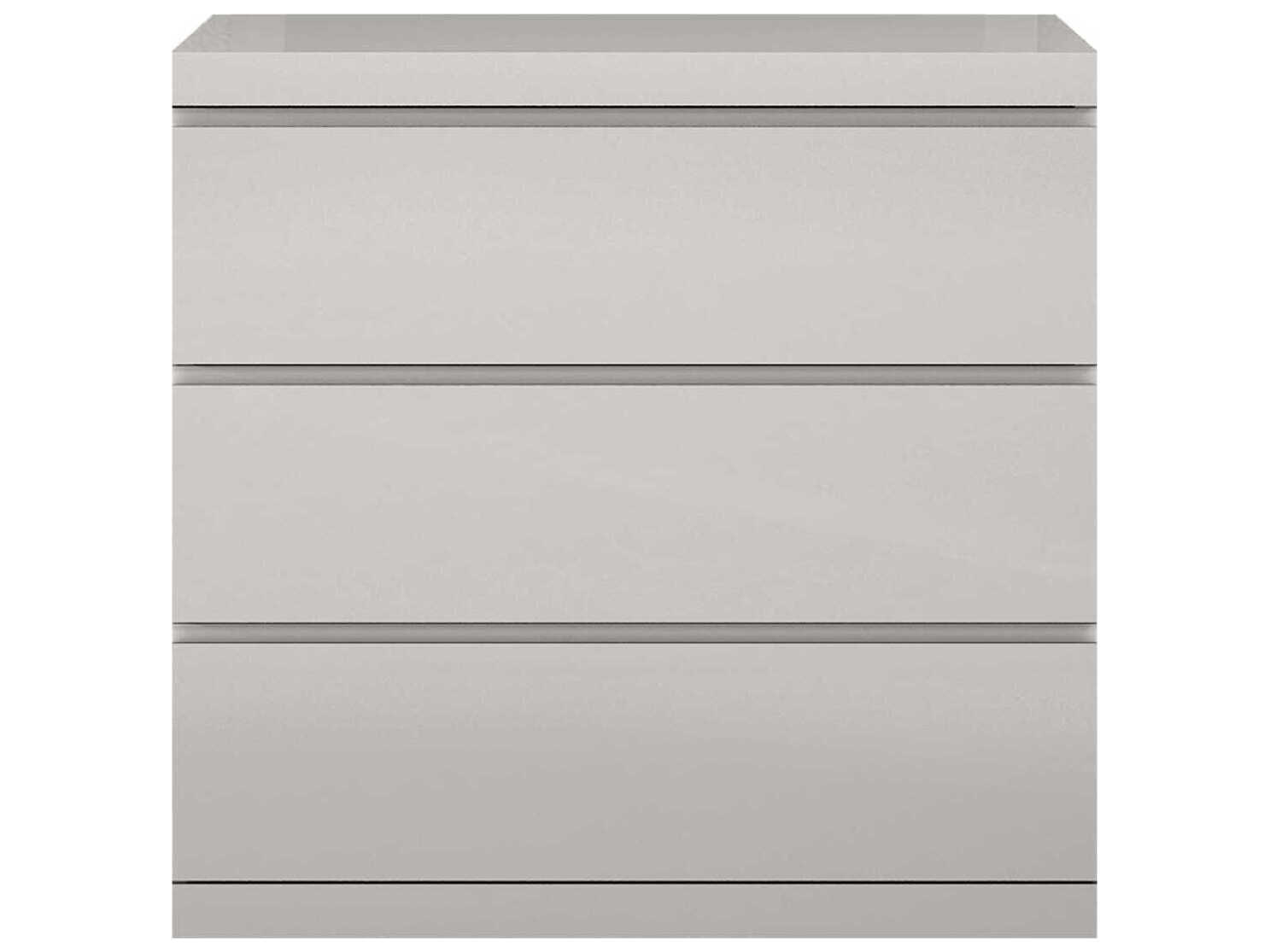 Whiteline Modern Living Anna 3-Drawers Gray Nightstand