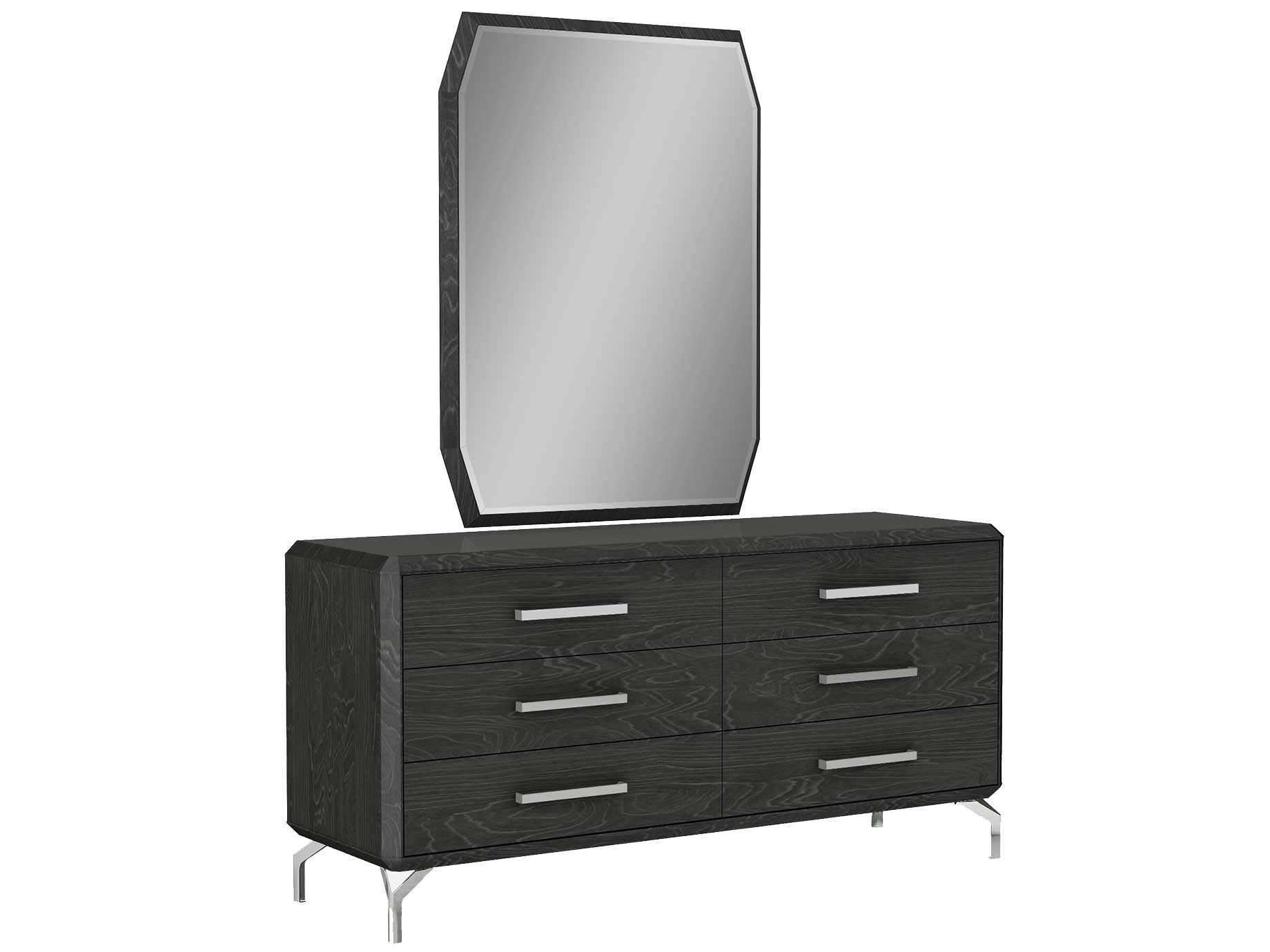 Whiteline Modern Living Los Angeles 6-Drawers Black Double Dresser