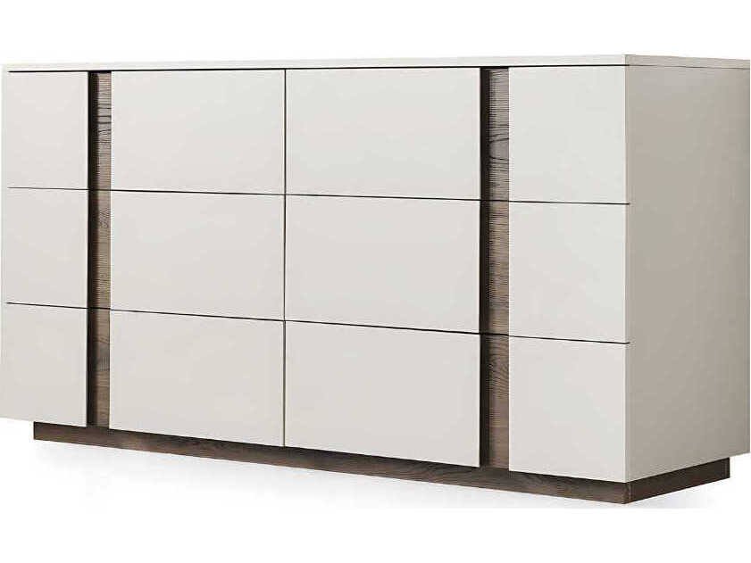 Whiteline Modern Living Romina 6-Drawers Gray Walnut Wood Double Dresser