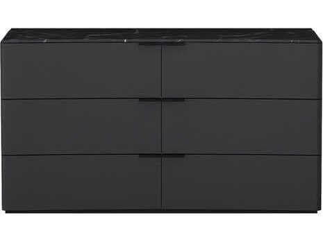 Whiteline Modern Living Massimo 6-Drawers Black Double Dresser