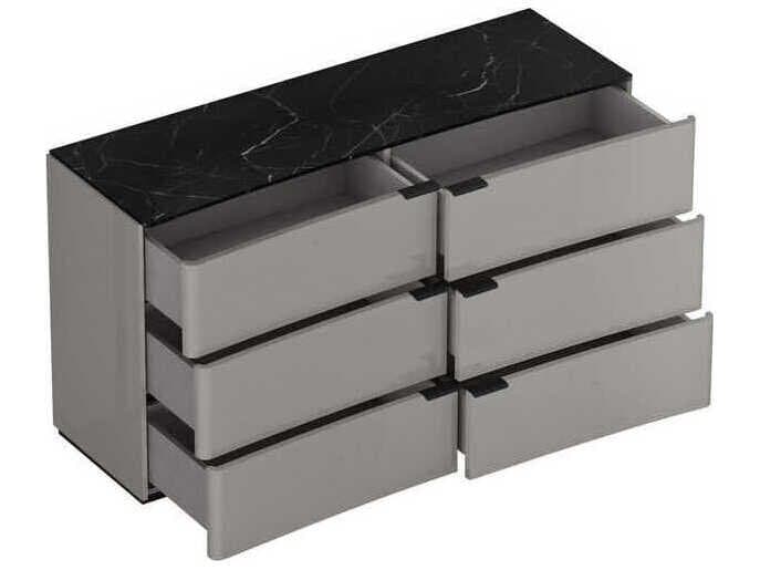 Whiteline Modern Living Massimo 6-Drawers Gray Double Dresser