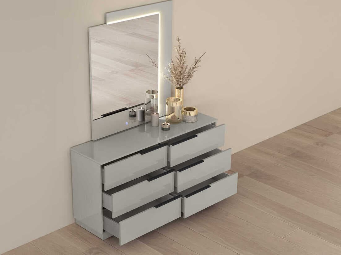 Whiteline Modern Living Damien 6-Drawers Gray Double Dresser