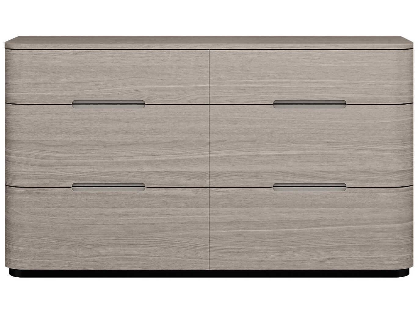 Whiteline Modern Living Vera 6-Drawers Oak Wood Double Dresser