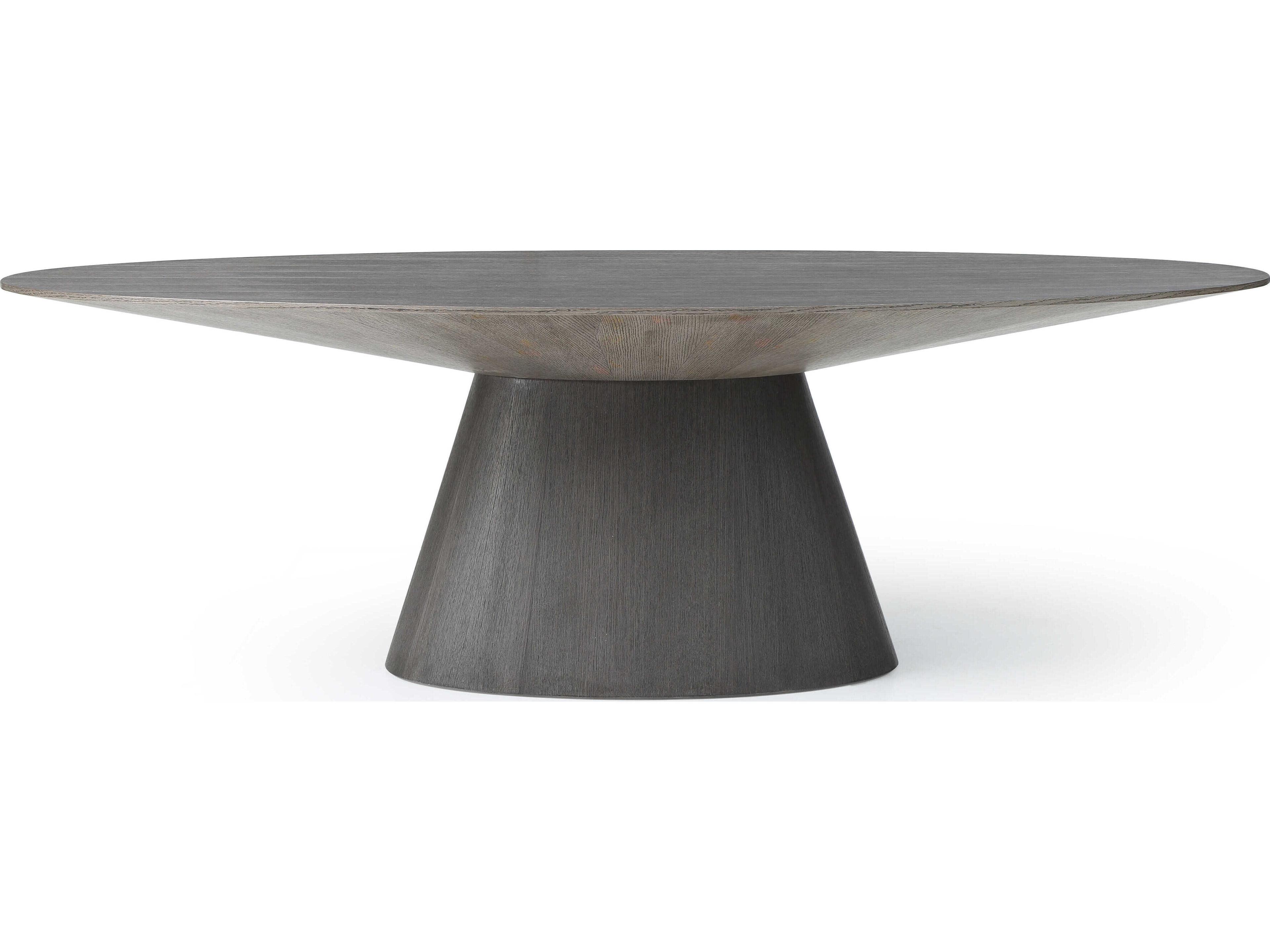 Whiteline Modern Living Bruno Oval Wood Grey Dining Table