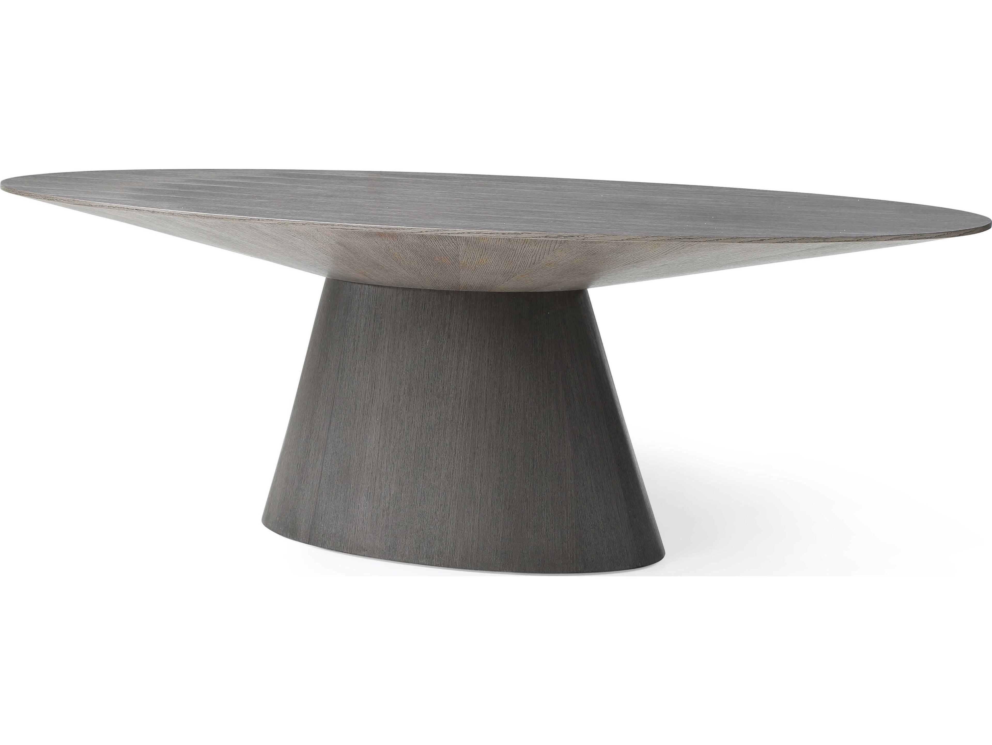 Whiteline Modern Living Bruno Oval Wood Grey Dining Table