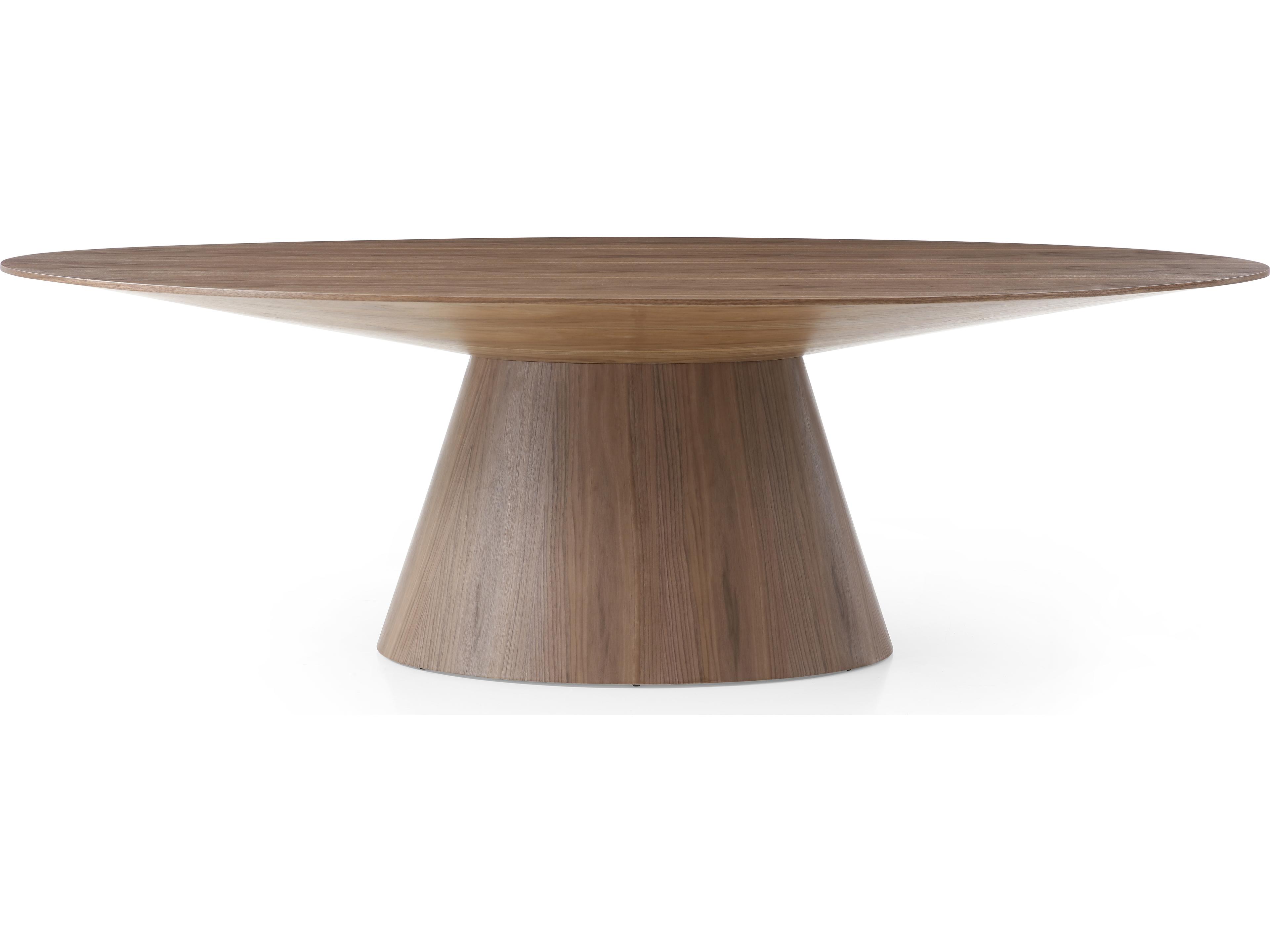 Whiteline Modern Living Bruno Oval Wood Brown Dining Table
