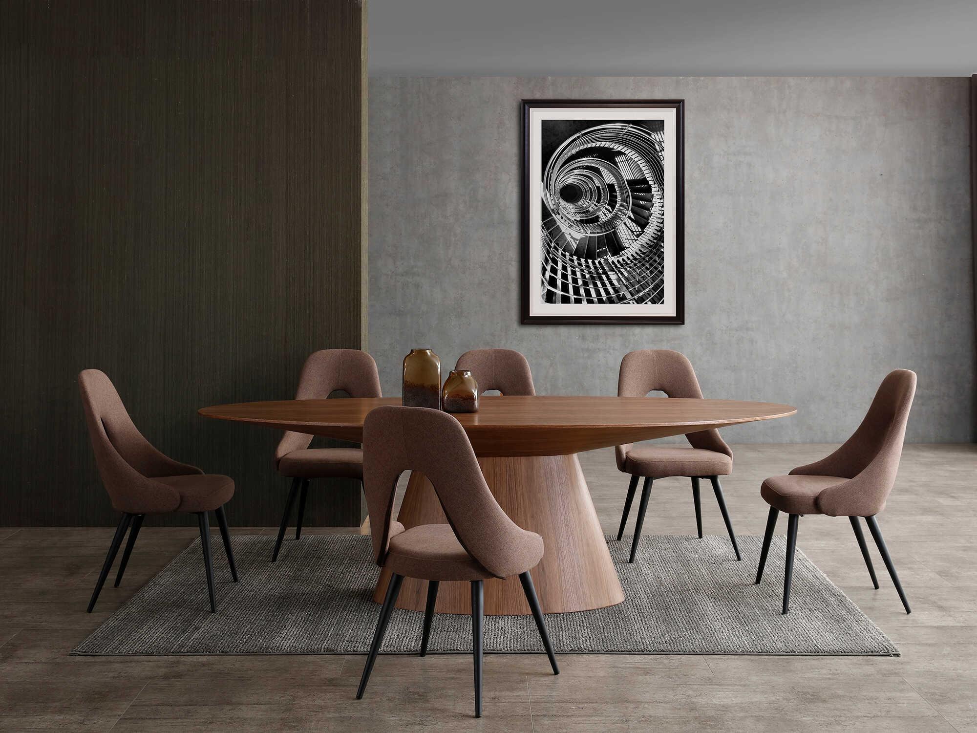 Whiteline Modern Living Bruno Oval Wood Brown Dining Table