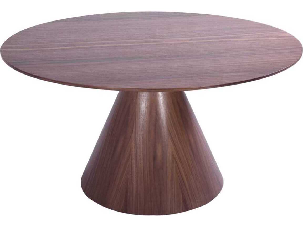 Whiteline Modern Living Norfolk Round Wood Brown Dining Table