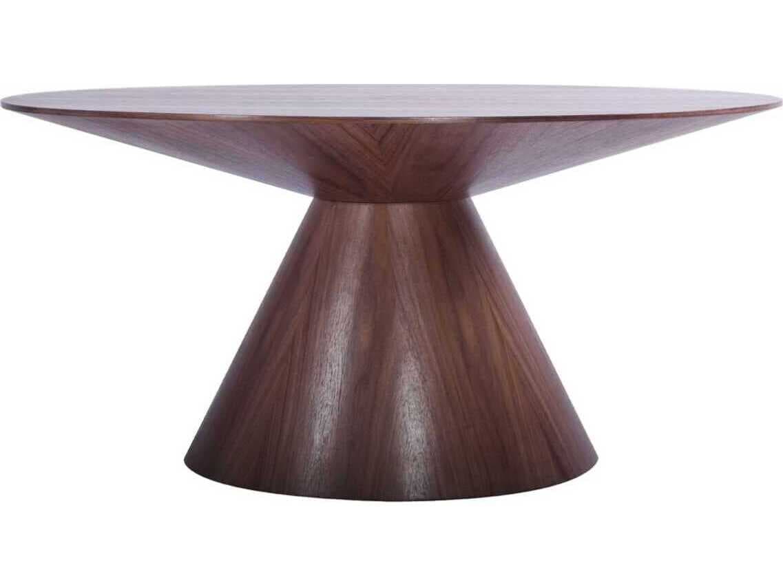 Whiteline Modern Living Norfolk Round Wood Brown Dining Table