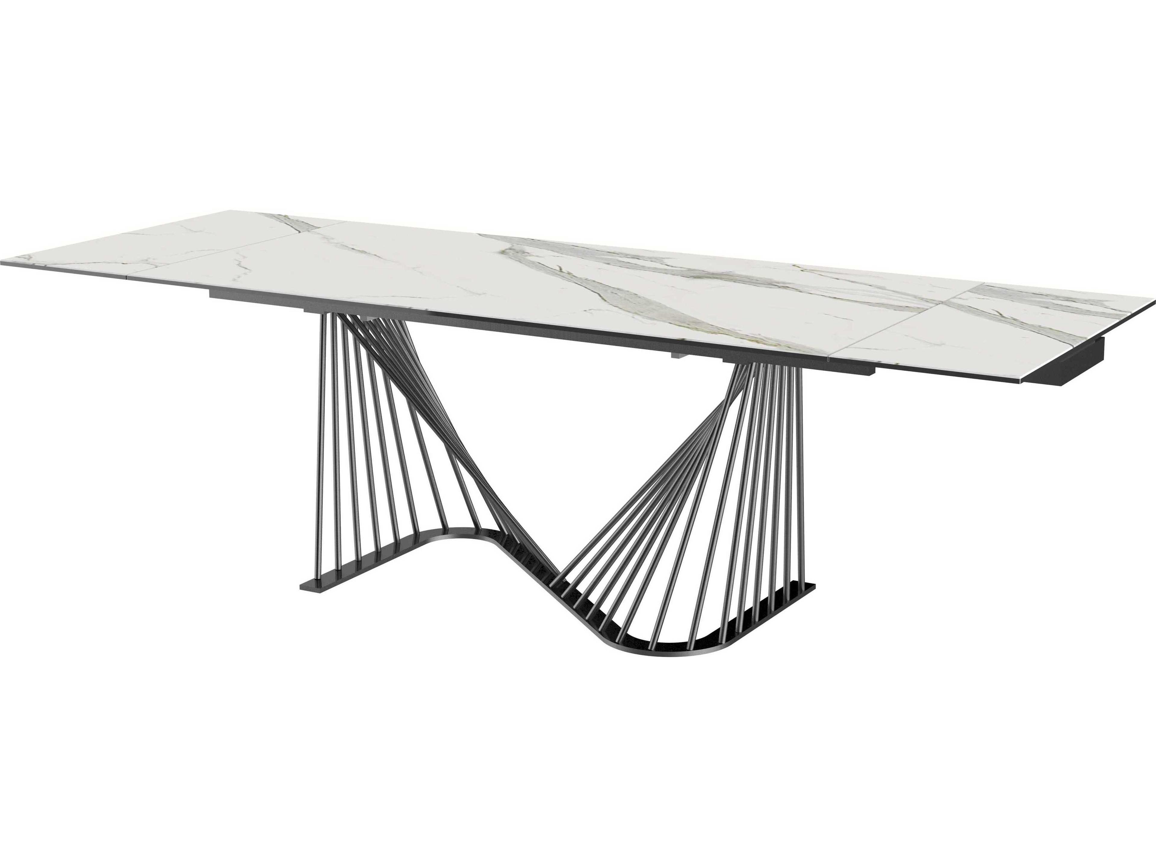 Whiteline Modern Living Roma Rectangular Ceramic White Dining Table