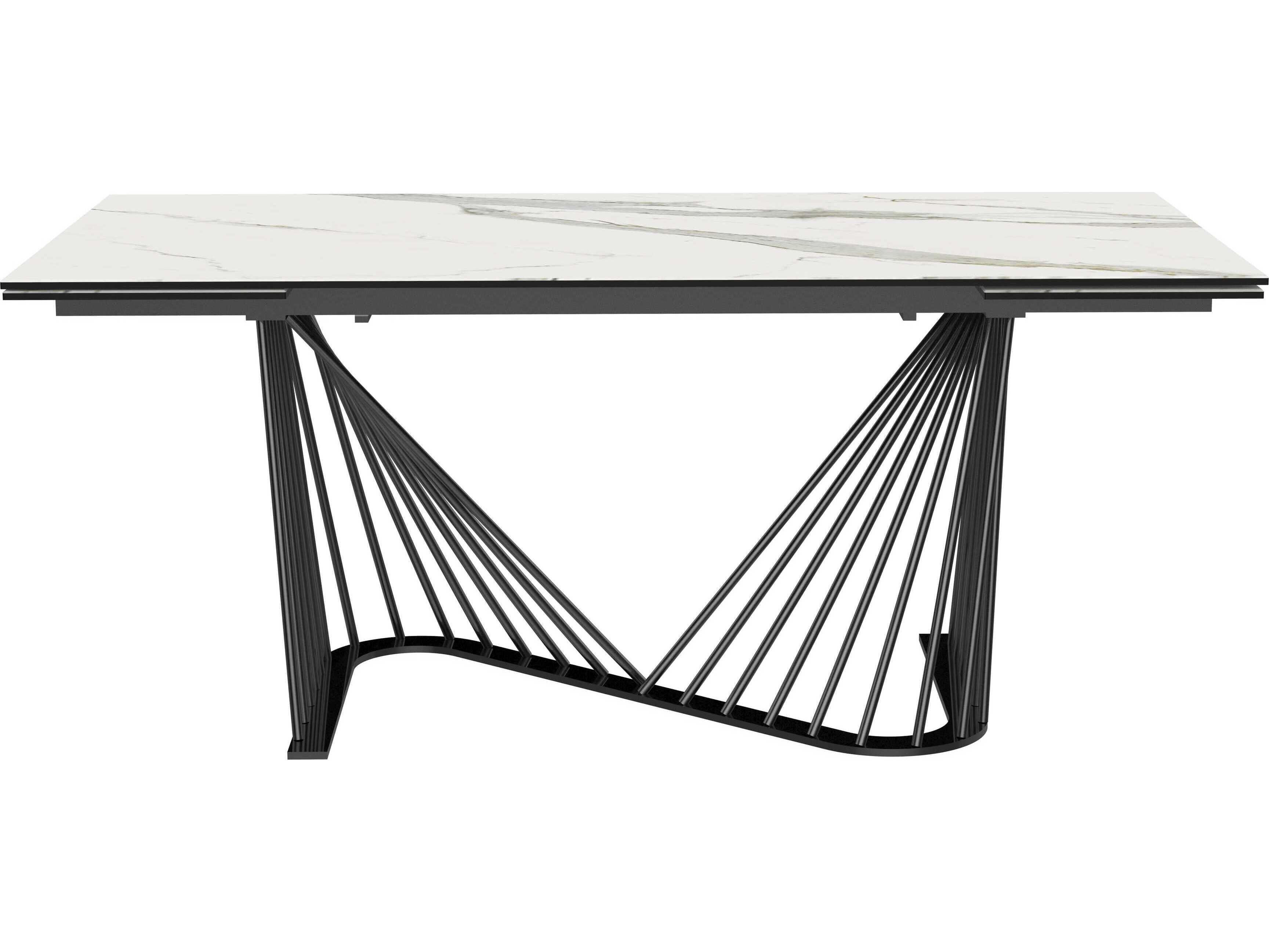 Whiteline Modern Living Roma Rectangular Ceramic White Dining Table