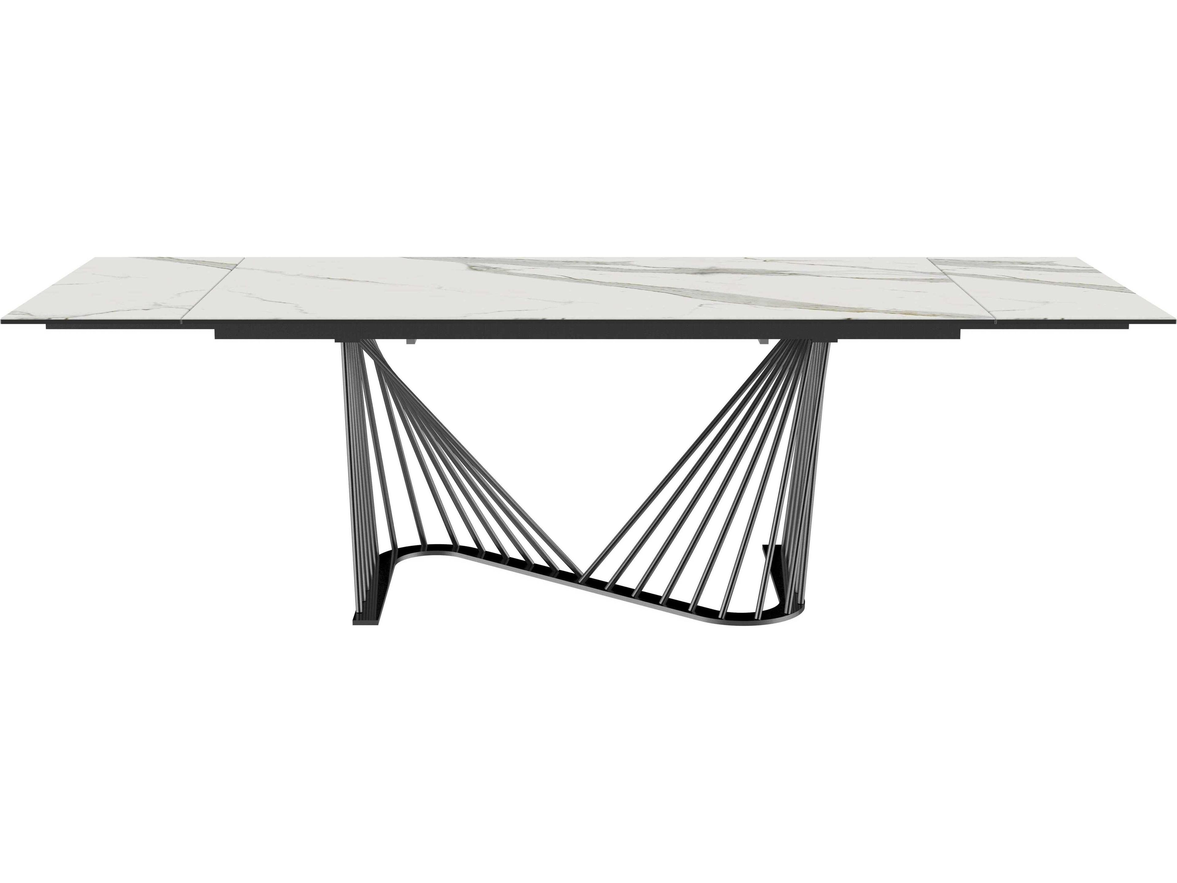Whiteline Modern Living Roma Rectangular Ceramic White Dining Table