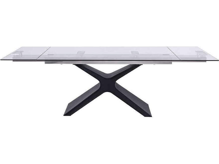 Whiteline Modern Living West Rectangular Glass Black Dining Table